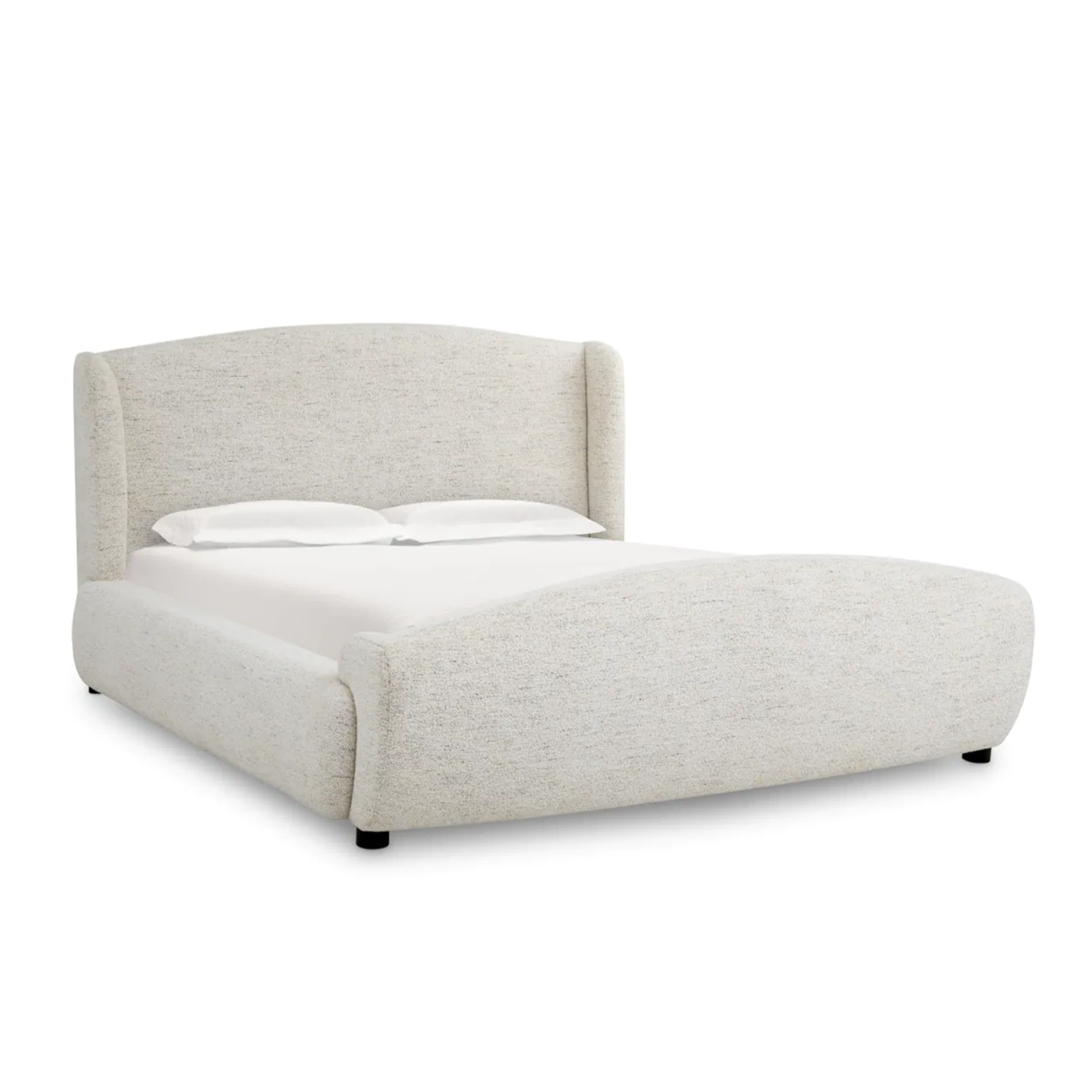 Upholstered bed Mellory white melange