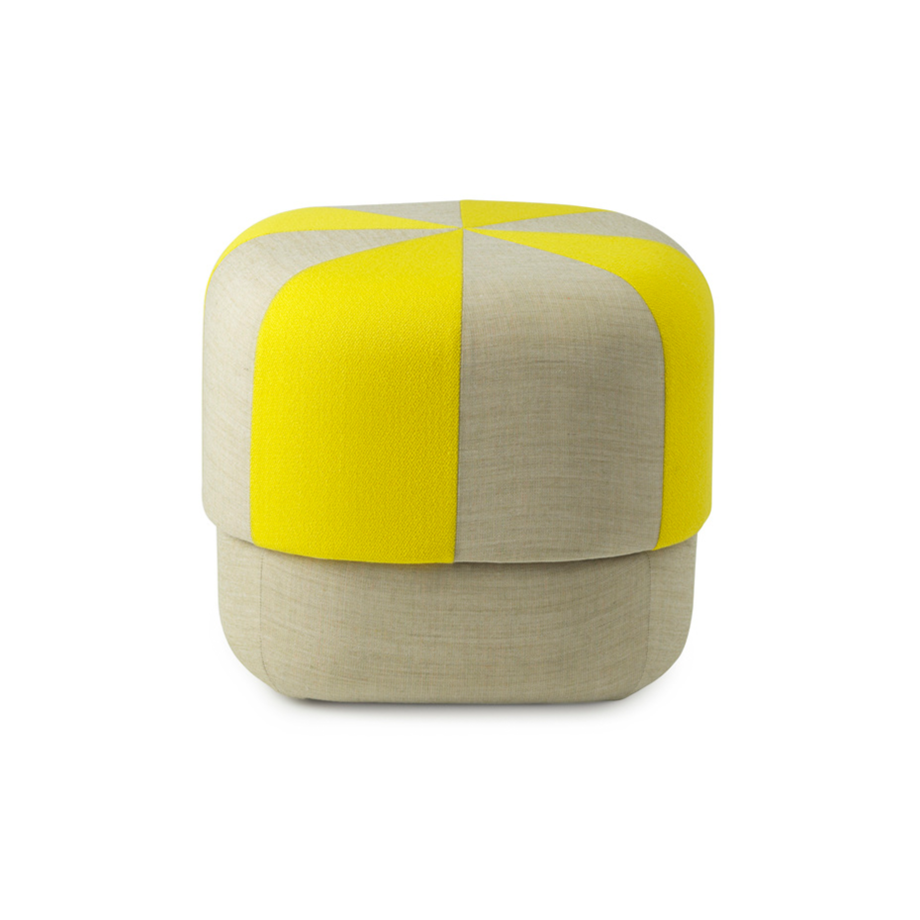 Pouf circus duo yellow with beige