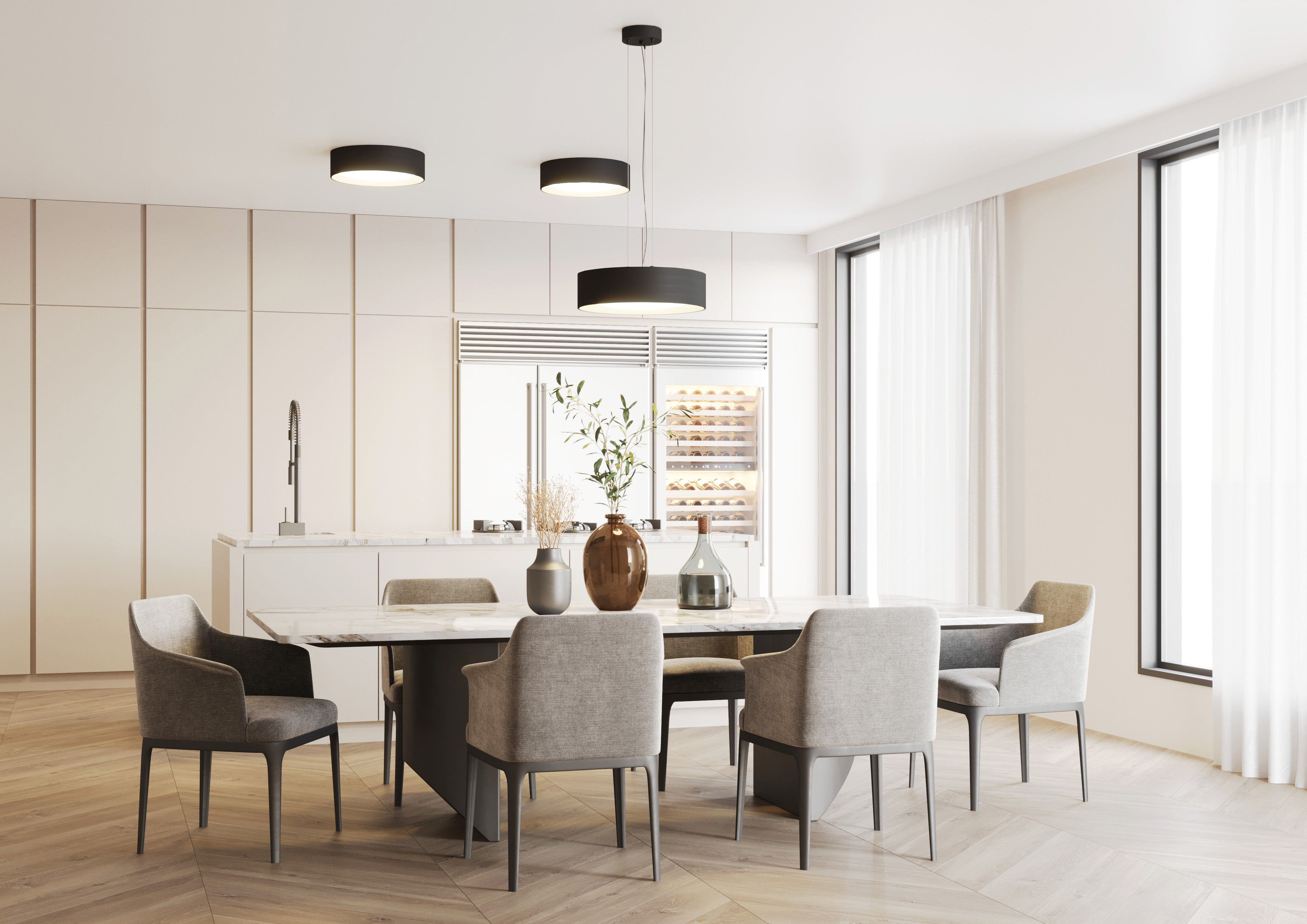 VERO ceiling light white with silver center