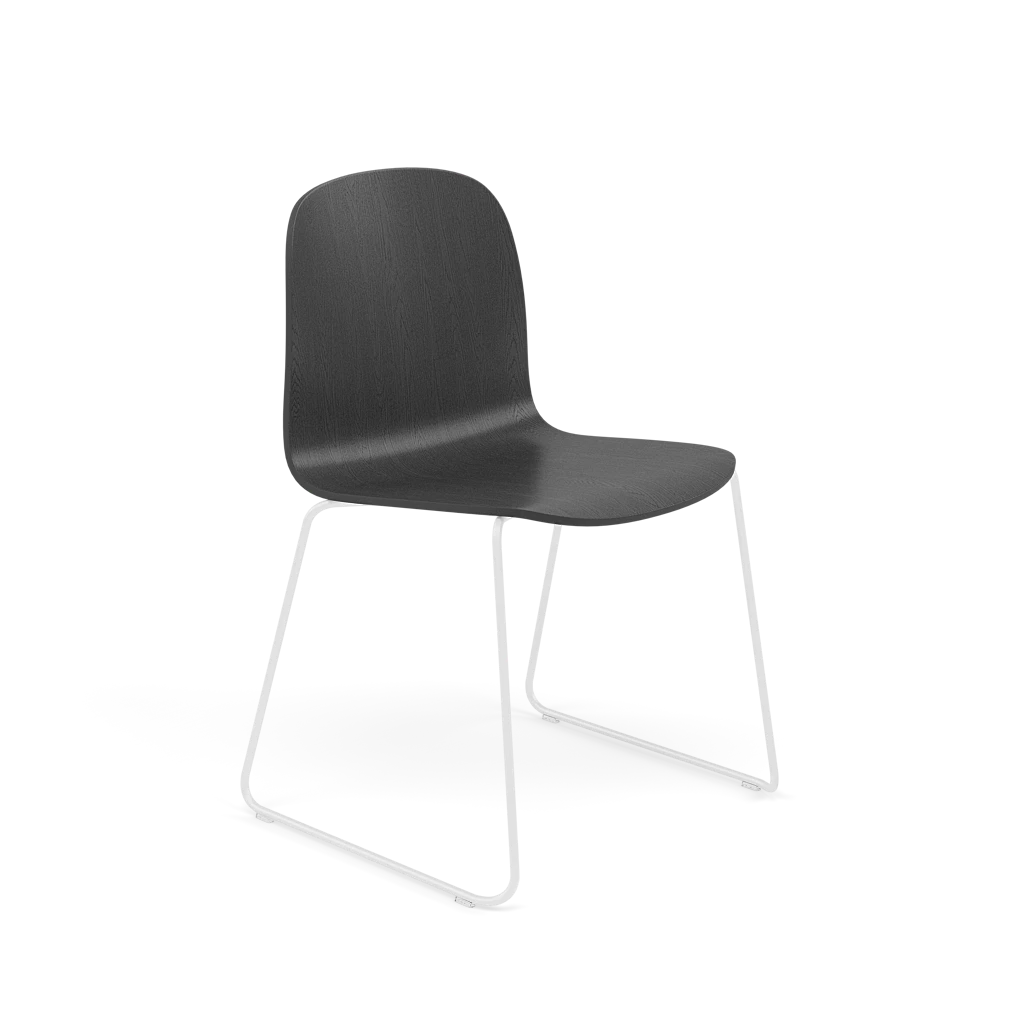 VISU Chair in Black with a Steel Sled Base