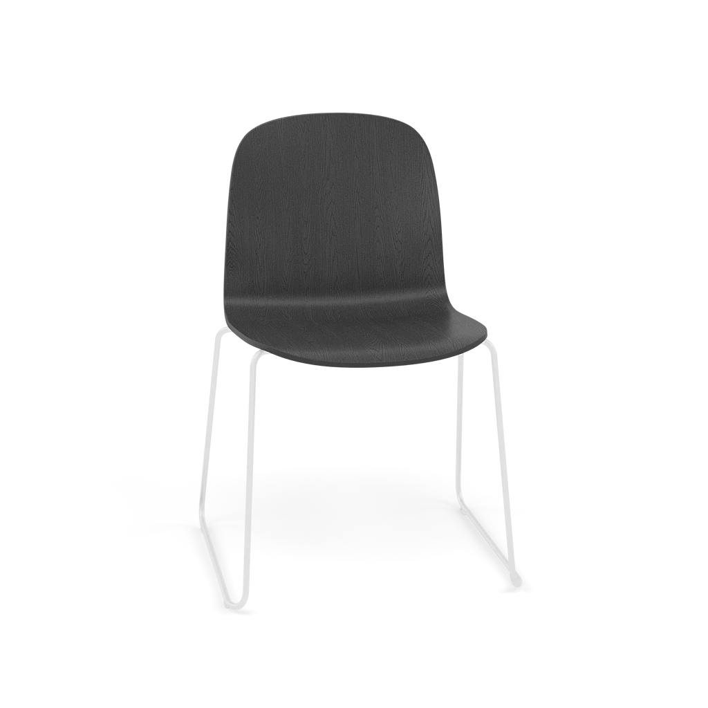 VISU Chair in Black with a Steel Sled Base