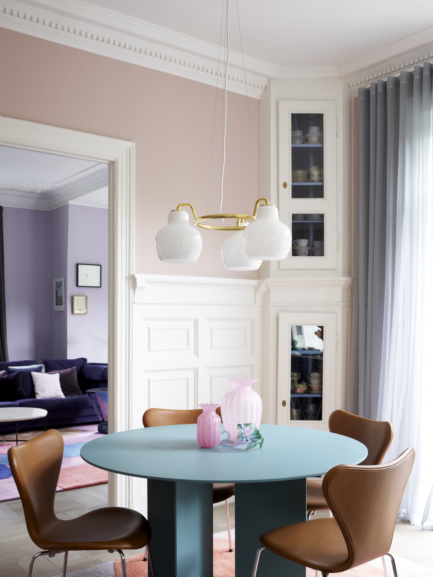 Deckenleuchte VL RING CROWN weiß mit messingfarbener Oberfläche