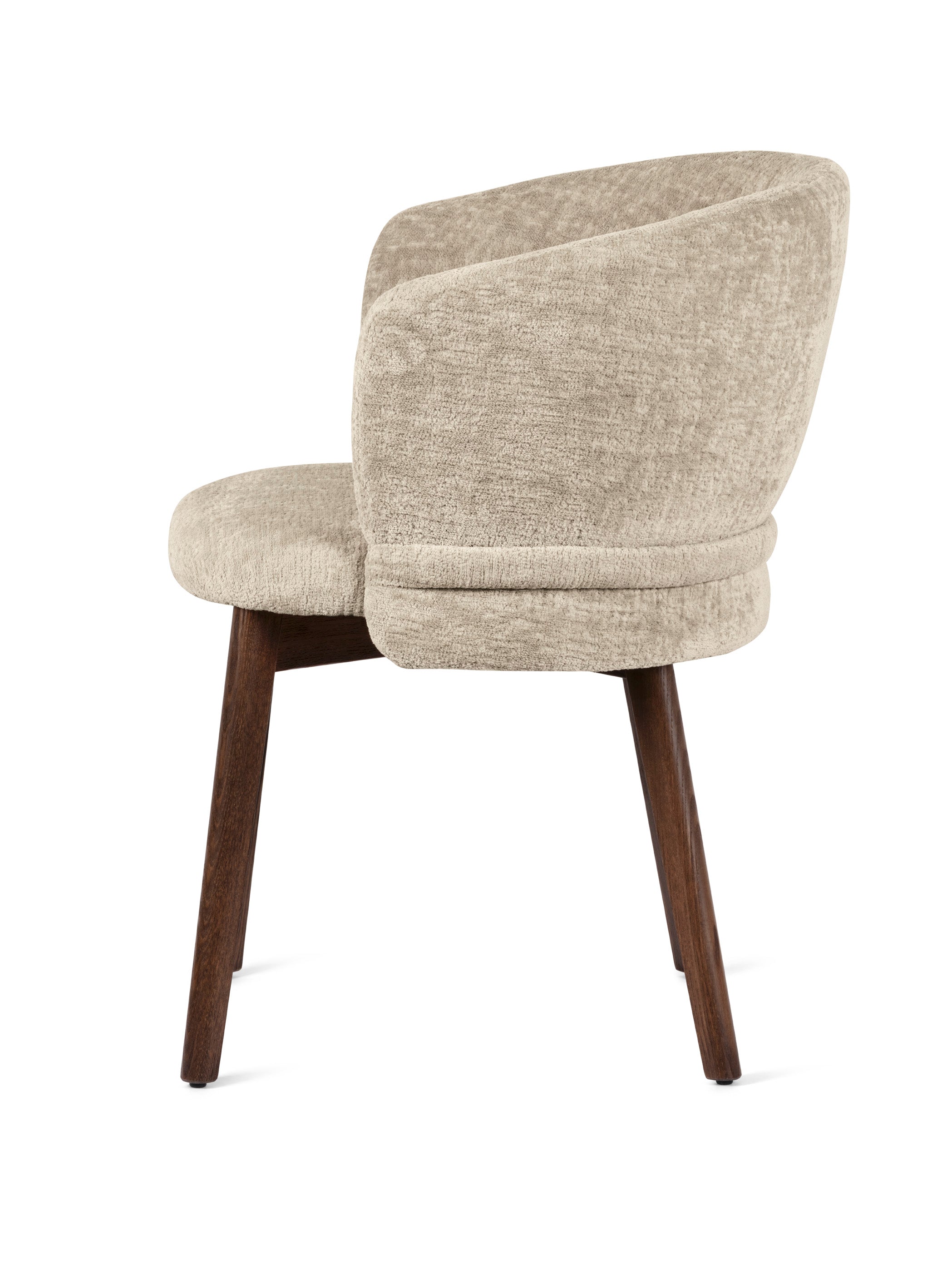 VANILLA upholstered chair with a dark wooden base
