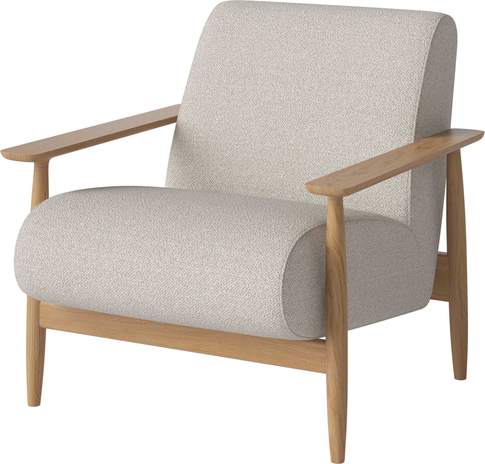 Upholstered armchair Visti Oak wood base