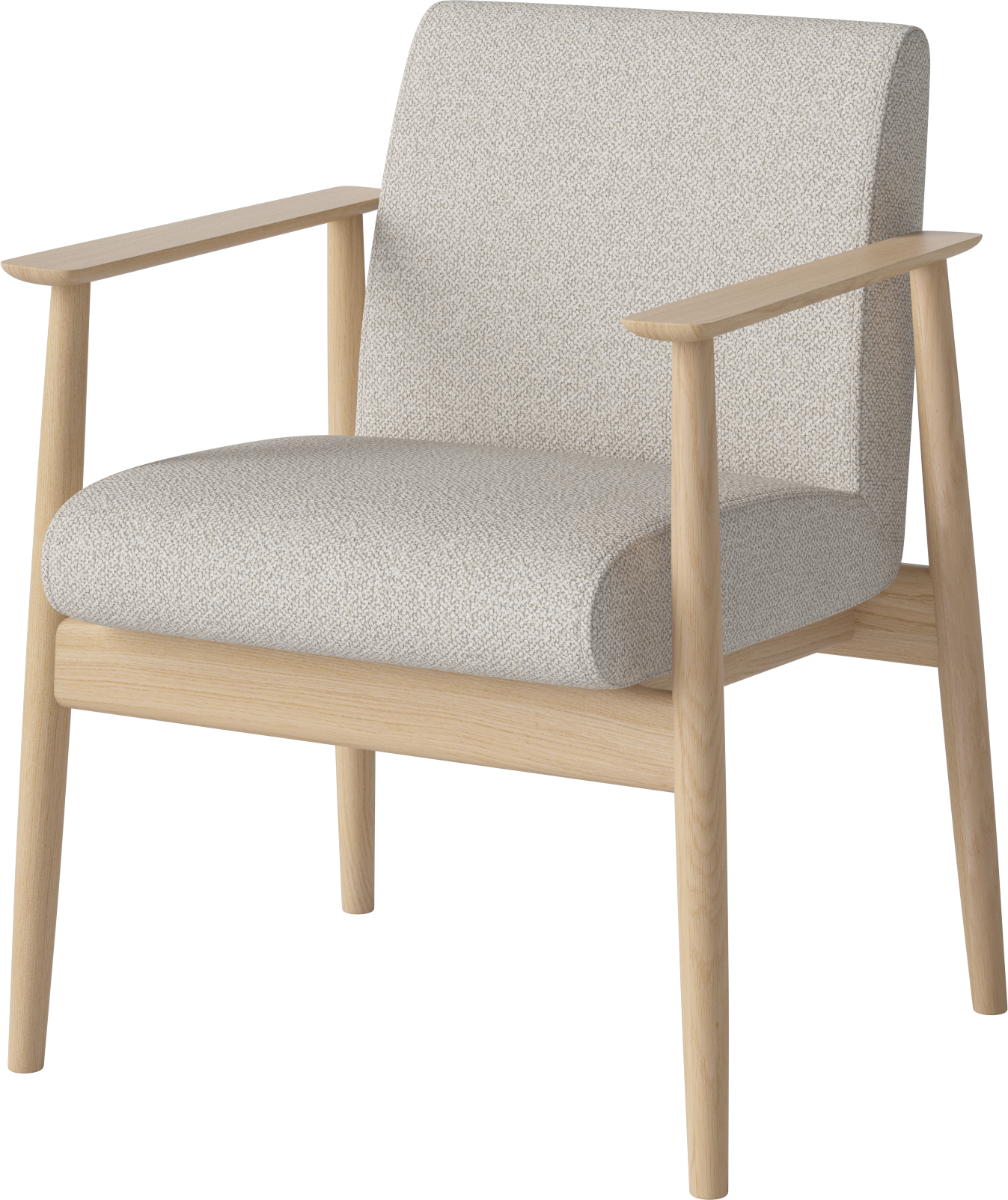 Chair with armrests Visti base made of bleached oak wood