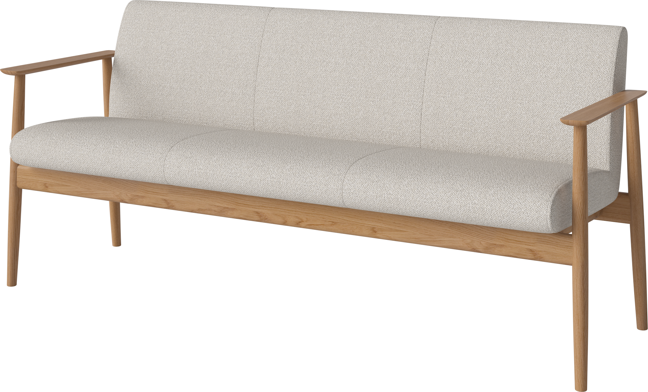 Upholstered sofa Visti base of oak wood