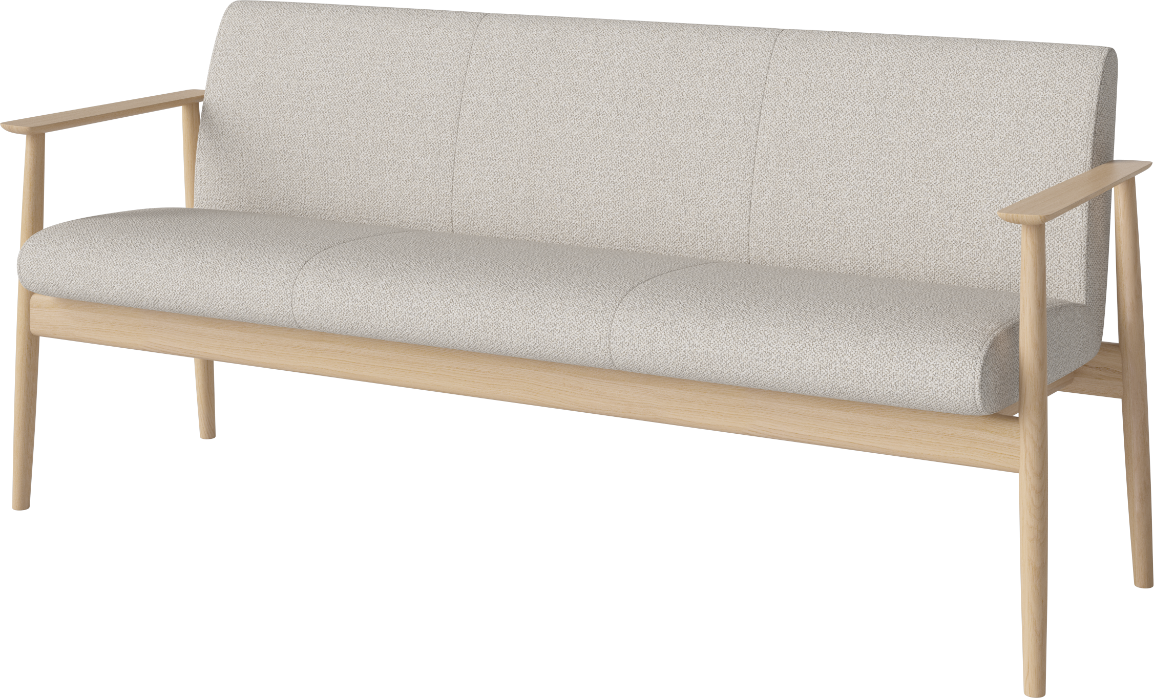 Visti upholstered sofa base made of bleached oak wood