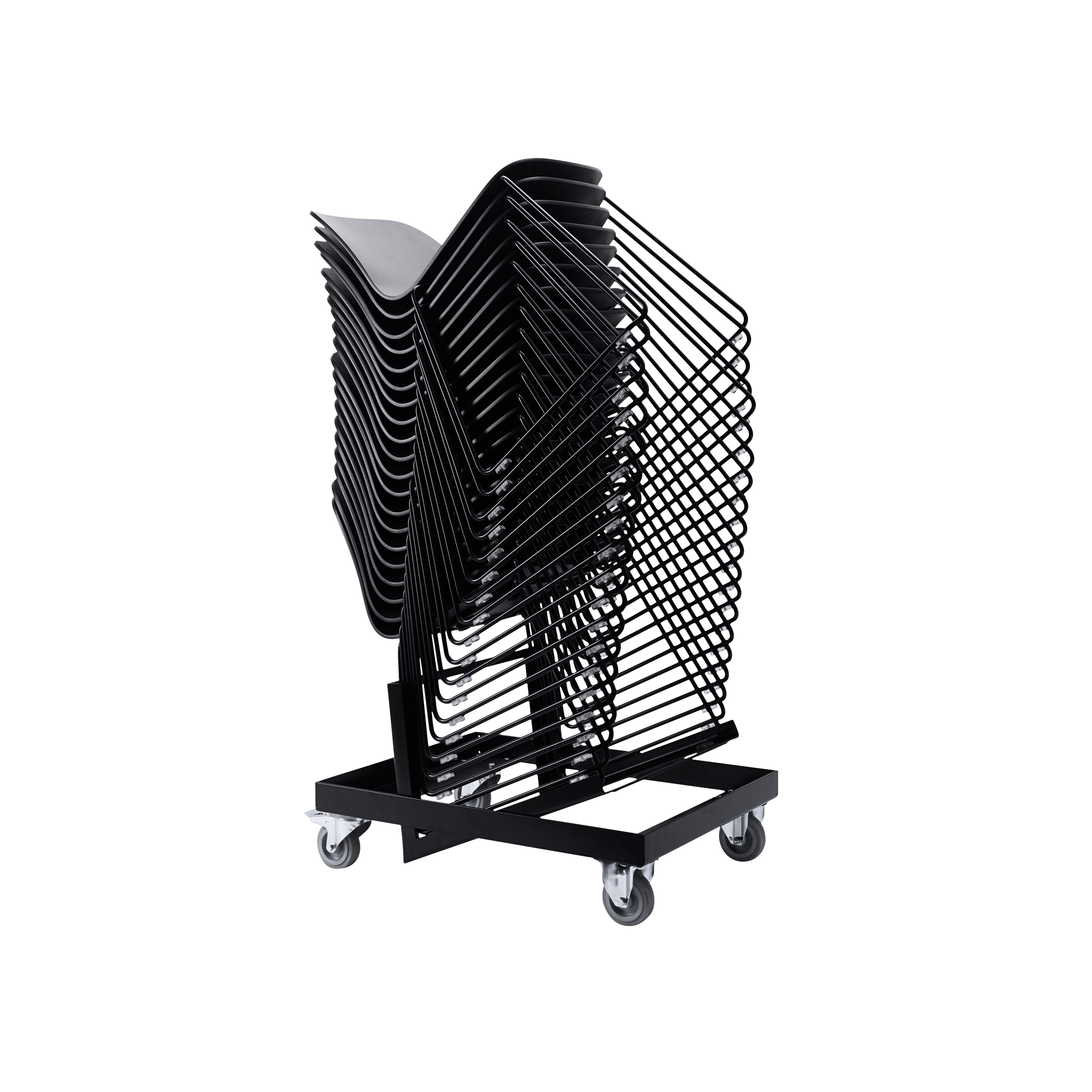 VISU Chair in Black with a Steel Sled Base