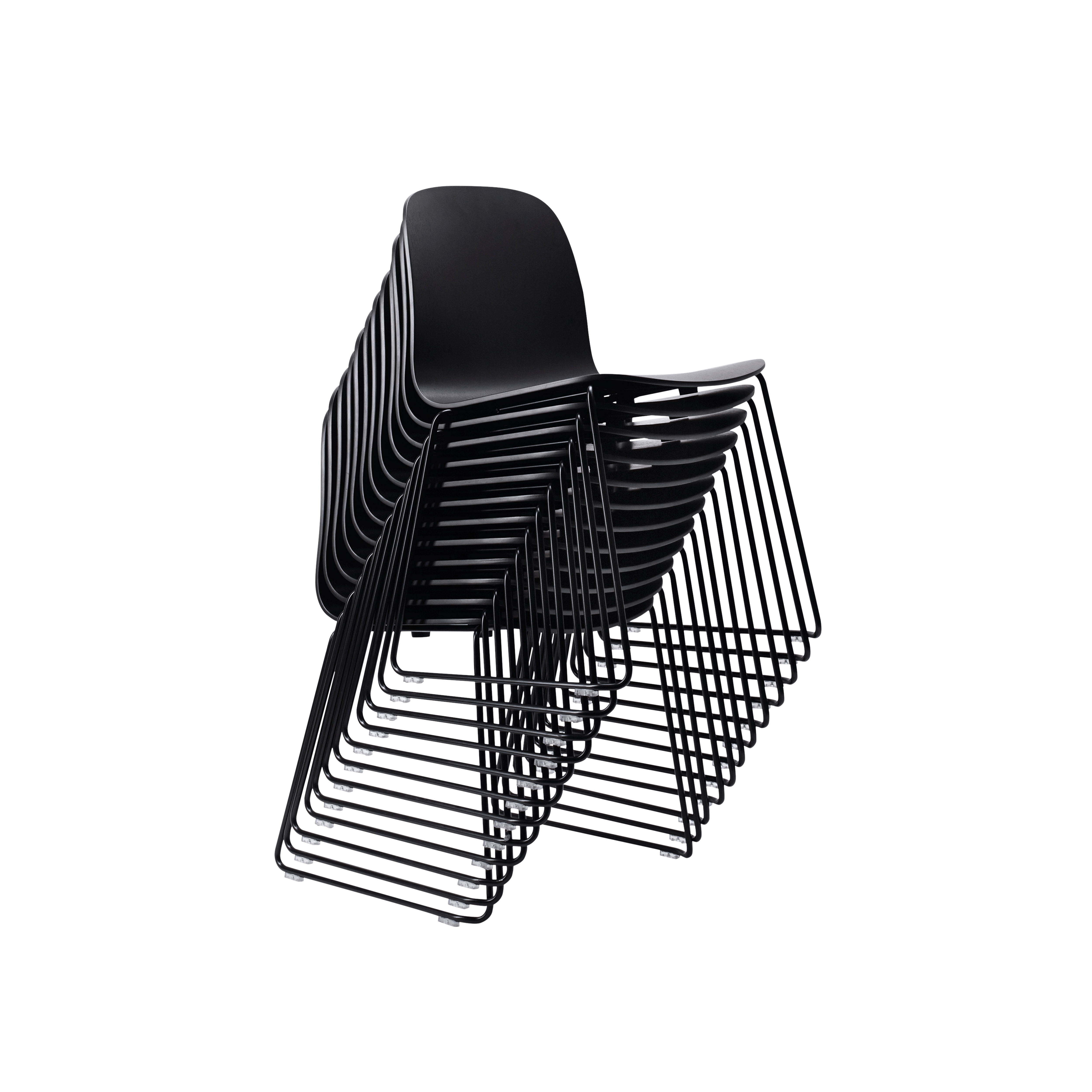 VISU Chair in Black with a Steel Sled Base