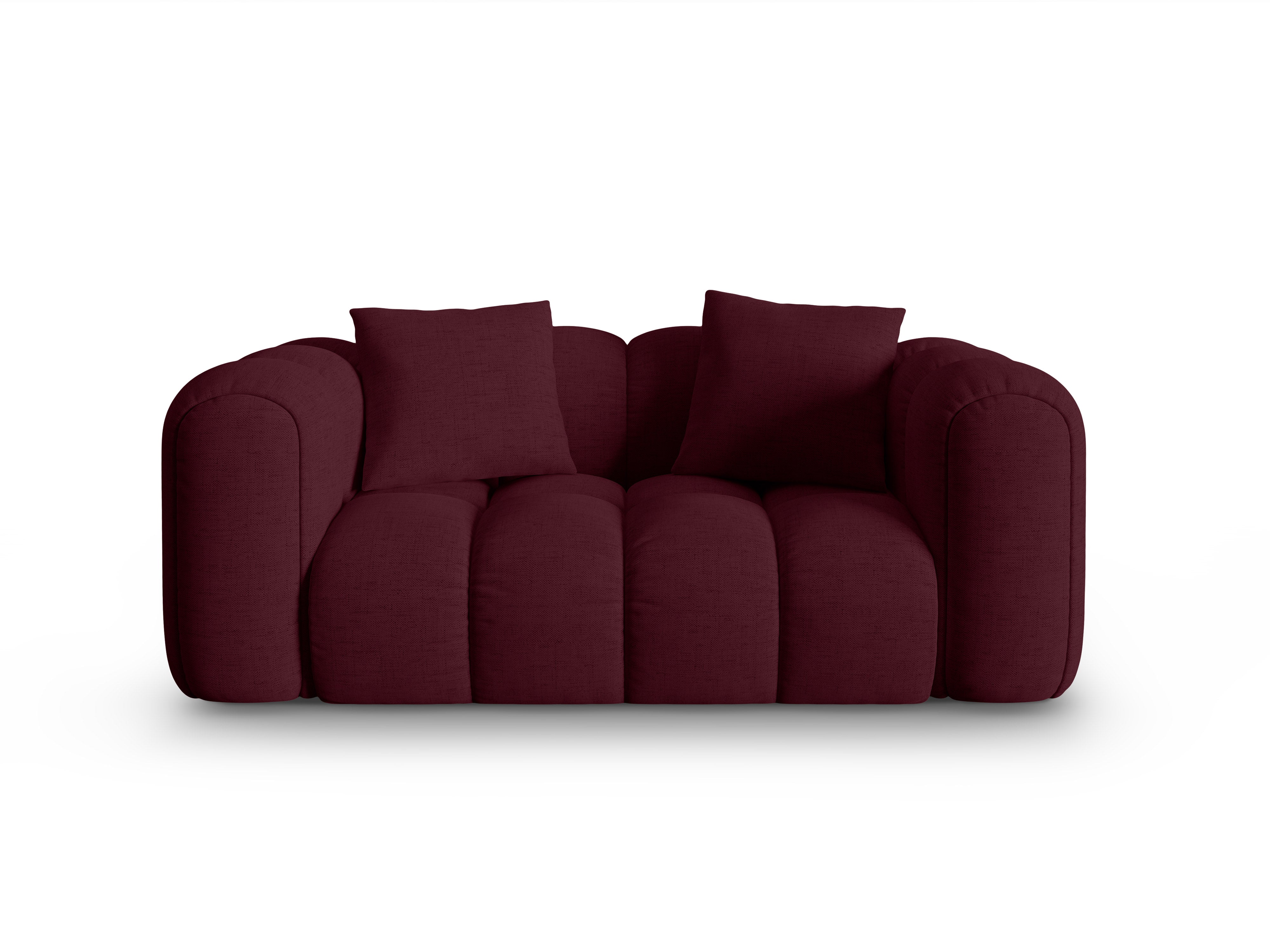 Sofa 2-sitzig ASTRO burgunderfarbenes Chenille