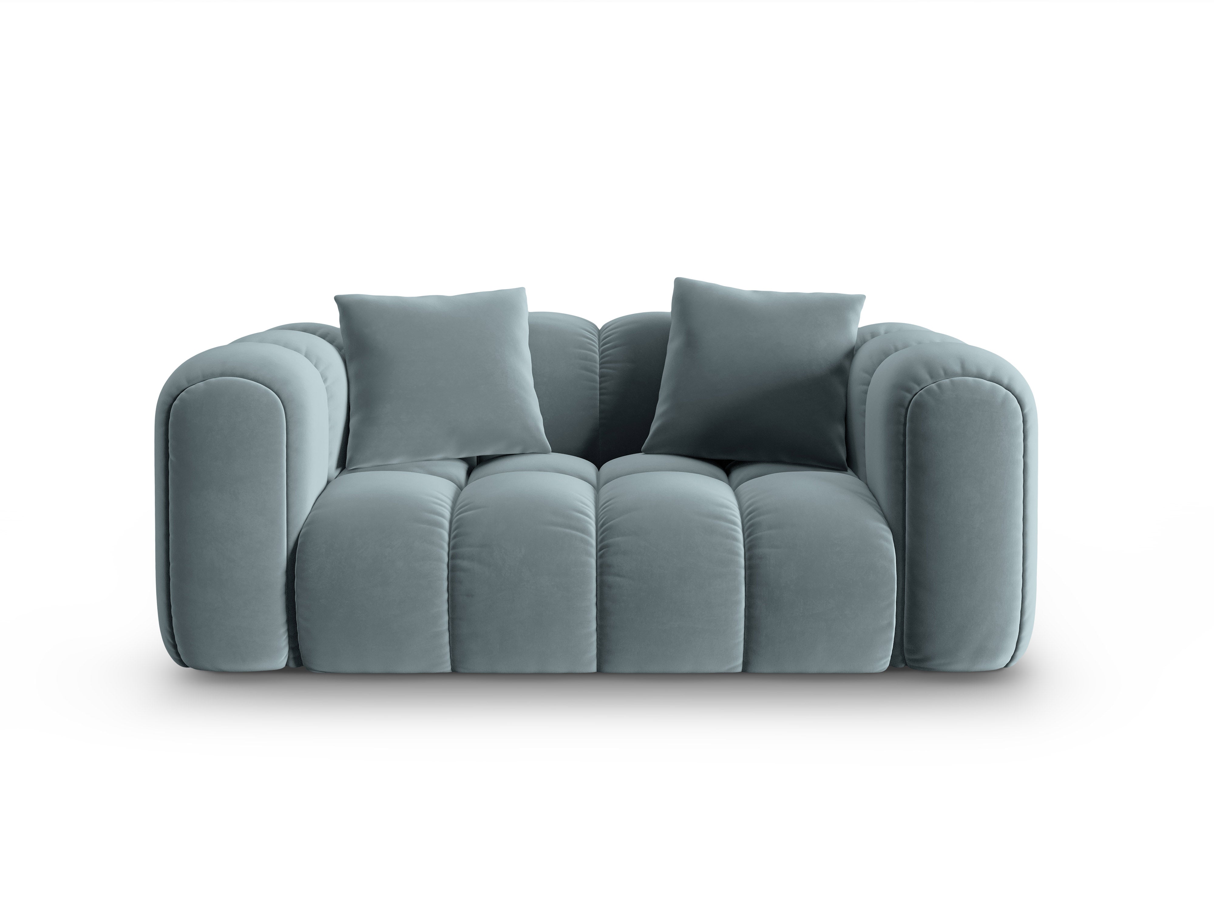 Samtsofa 2-sitzig ASTRO hellblau