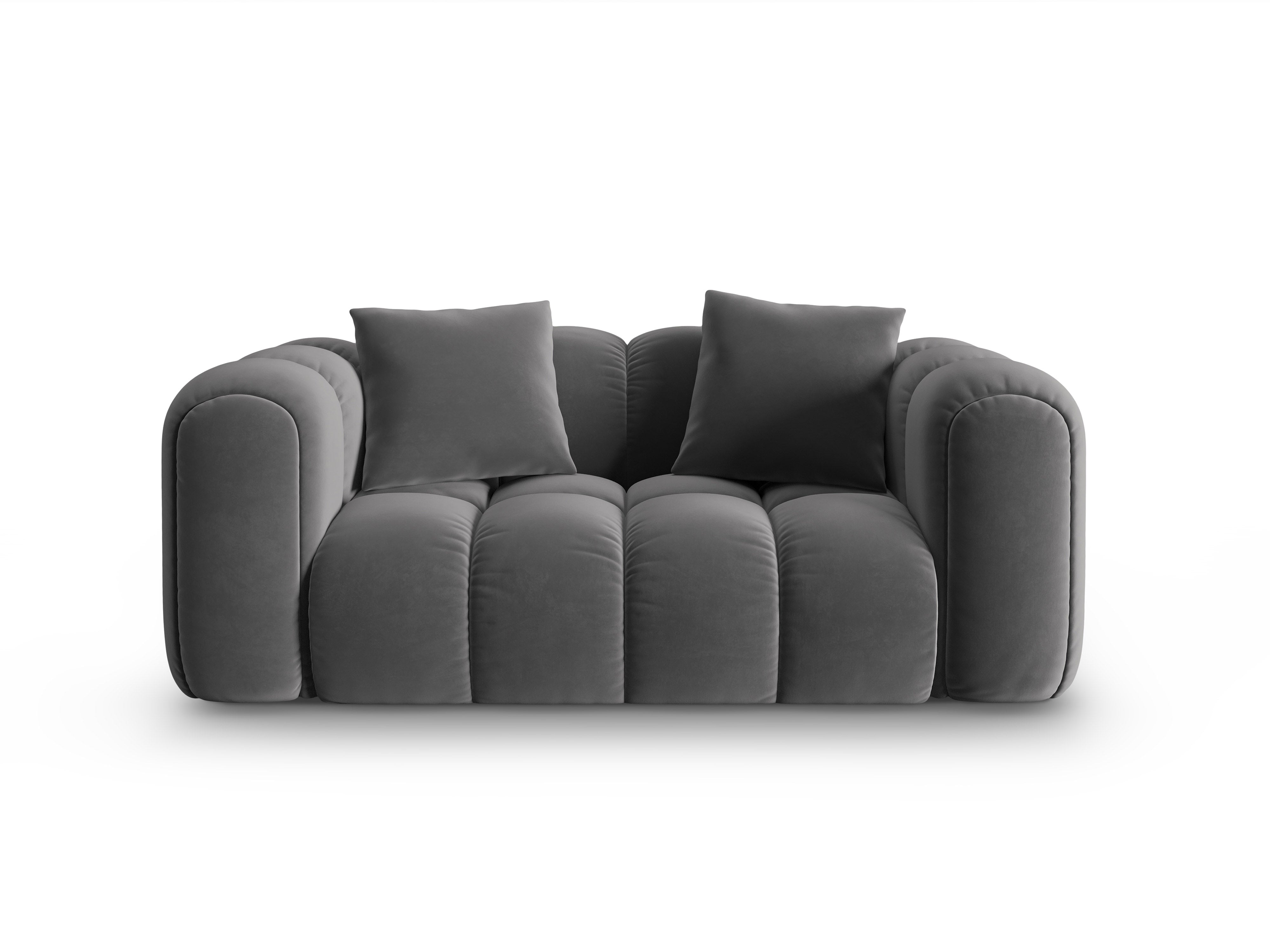 Sofa aus Samt 2-sitzig ASTRO grau