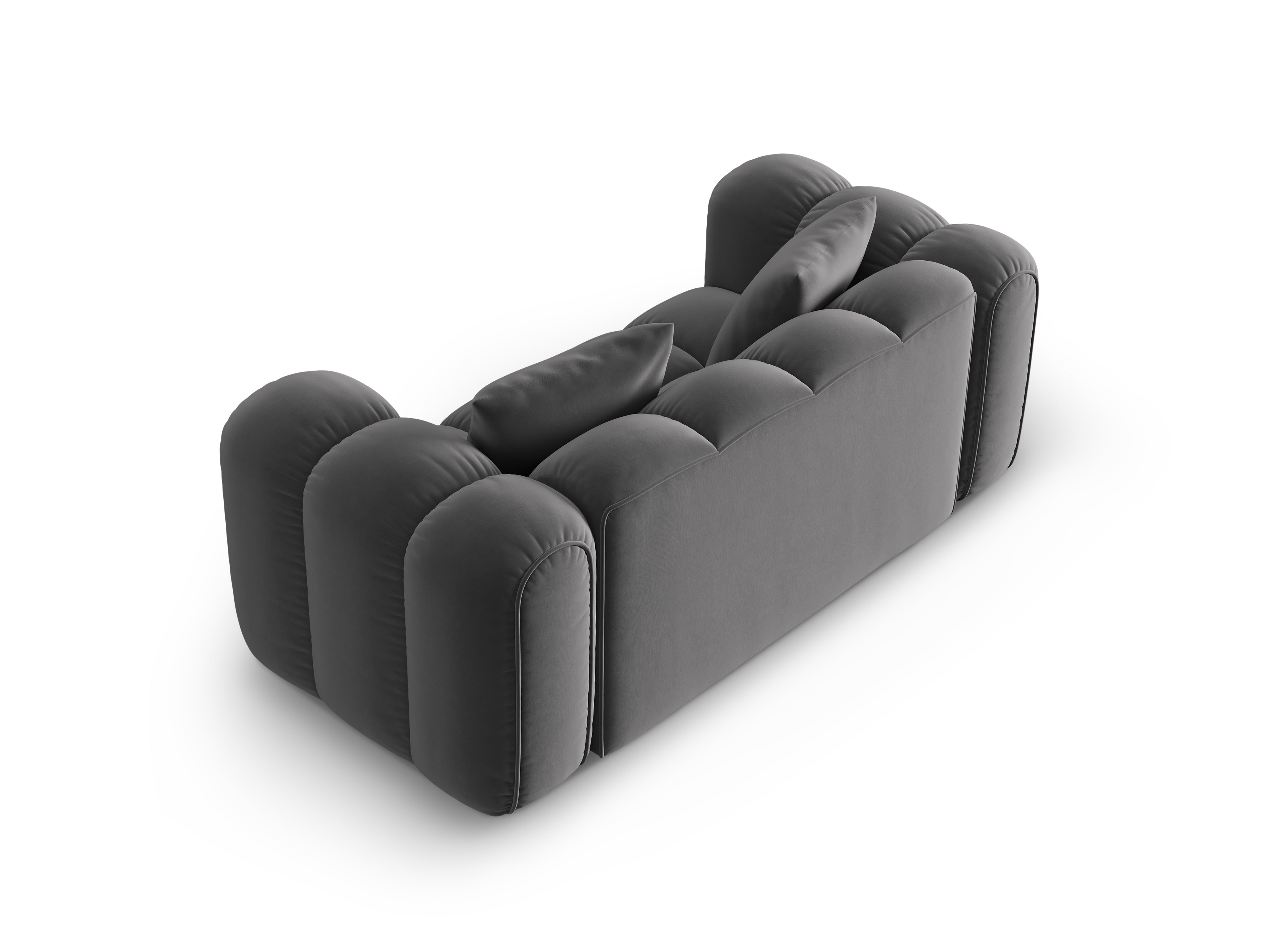 Sofa aus Samt 2-sitzig ASTRO grau