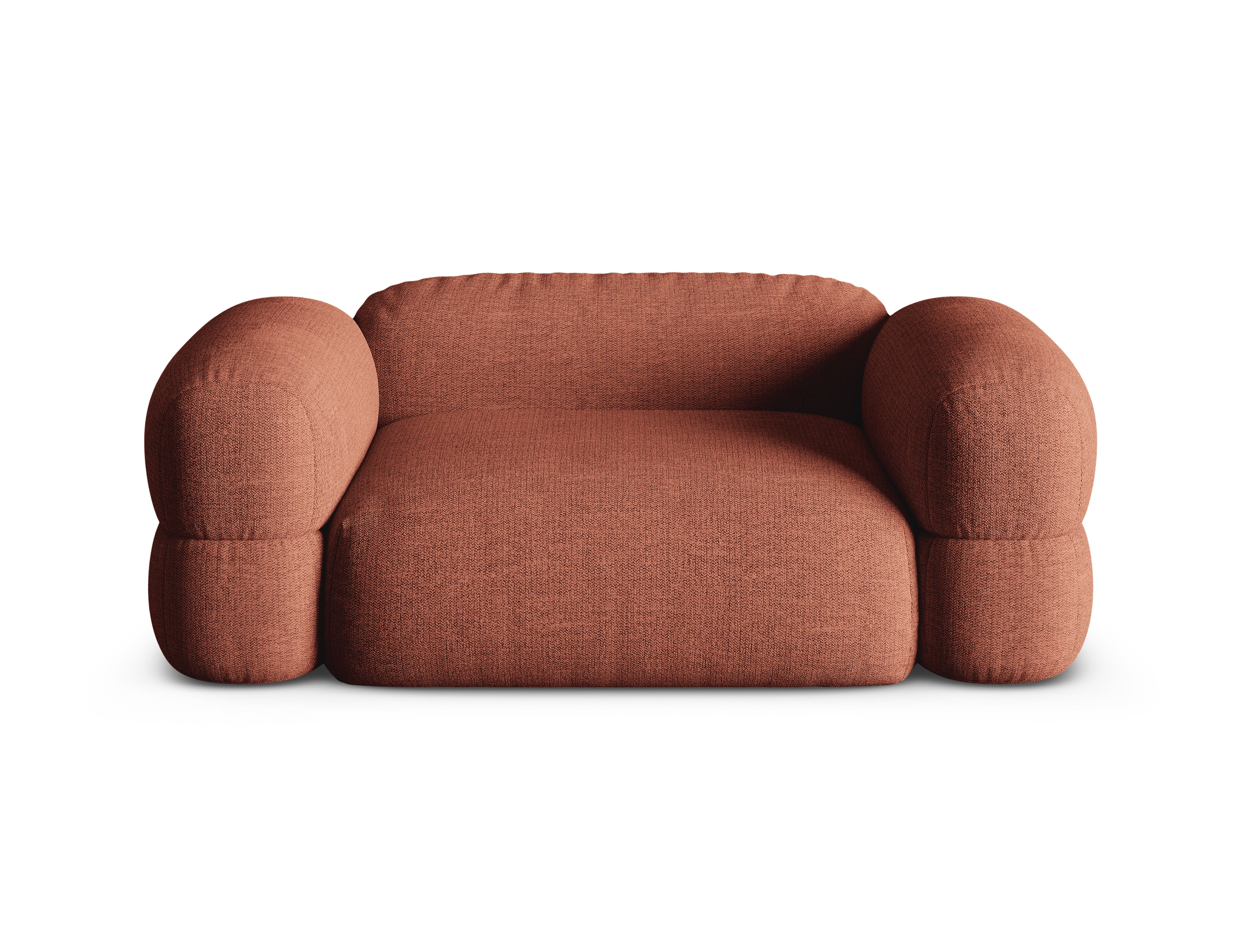 Sofa 2-sitzig ROGER korallenfarbener Chenille
