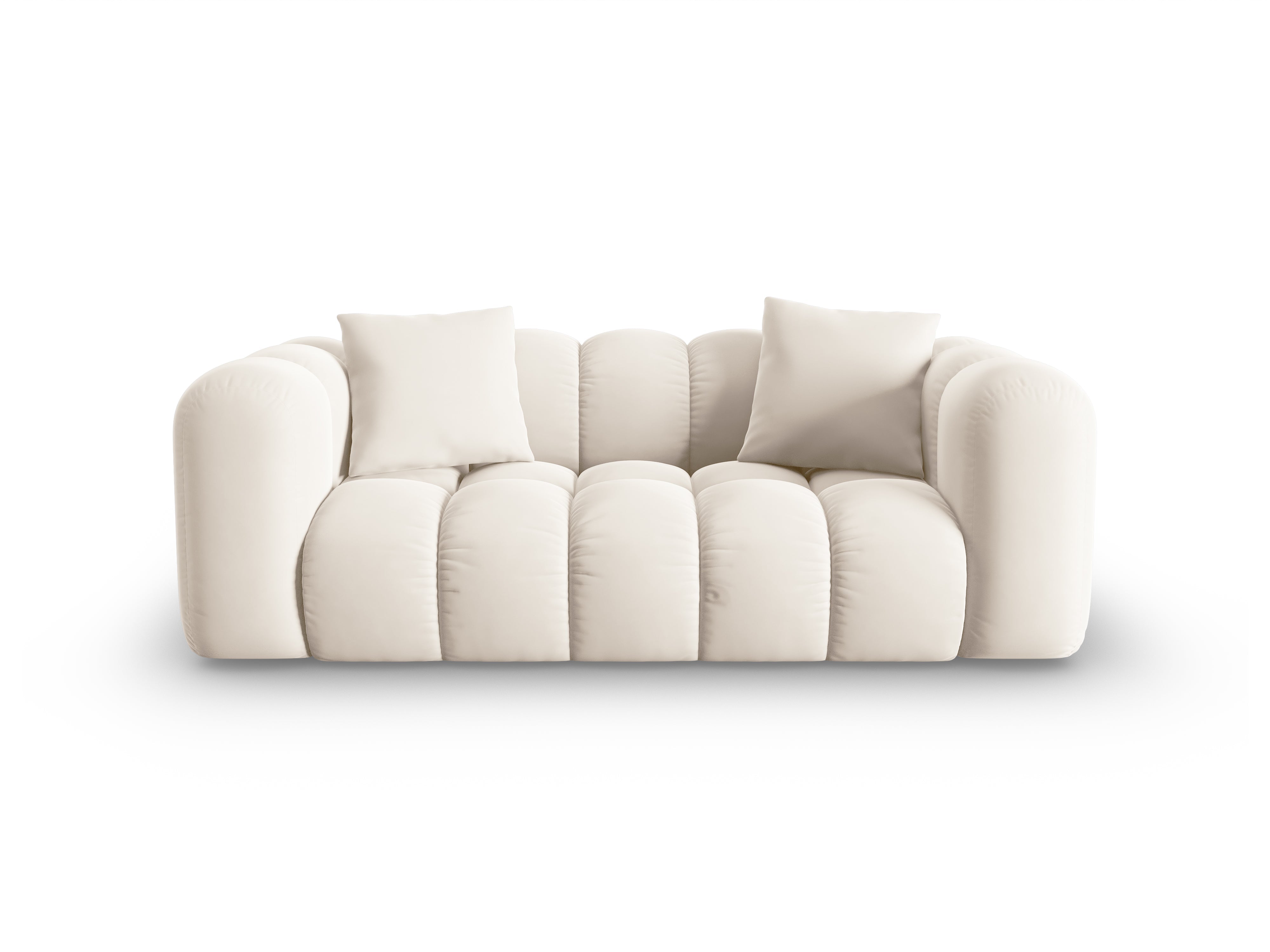 2-person velvet sofa, light beige Halley