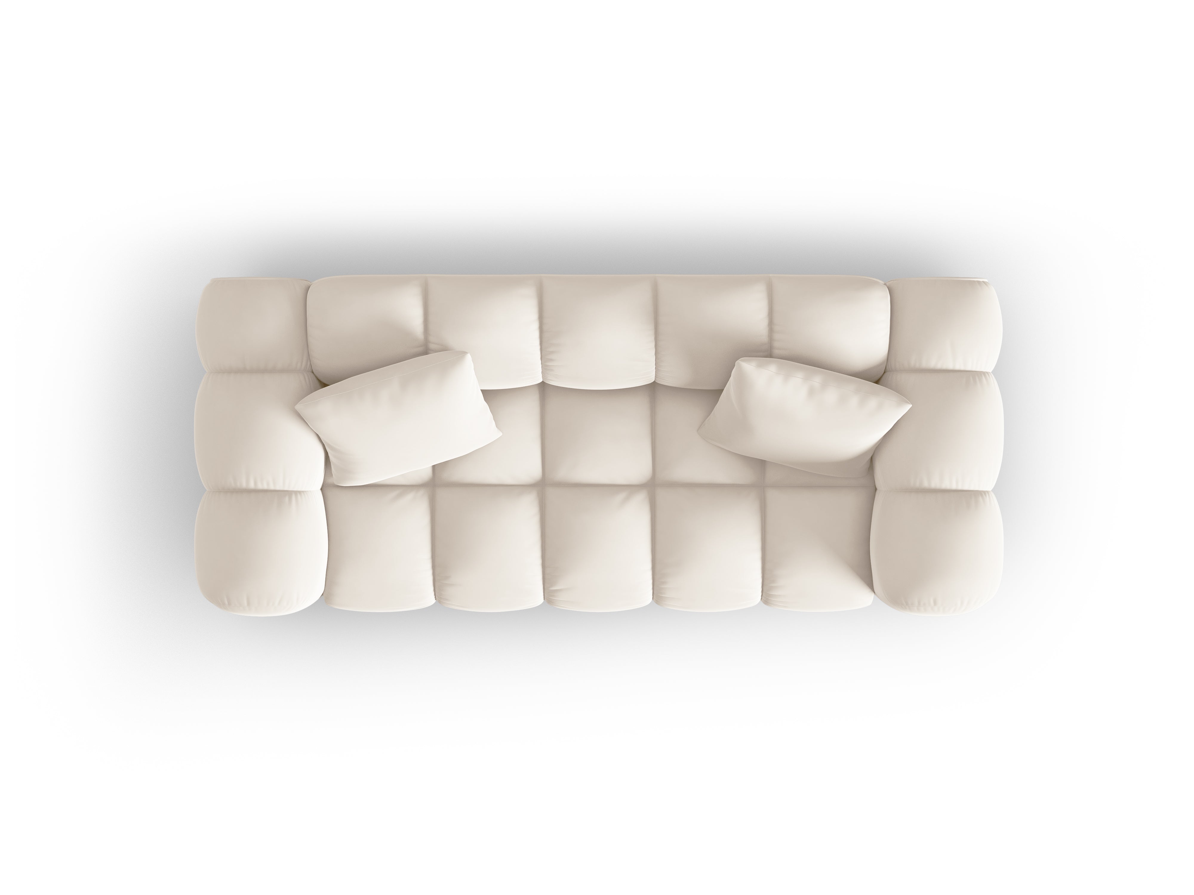 2-person velvet sofa, light beige Halley