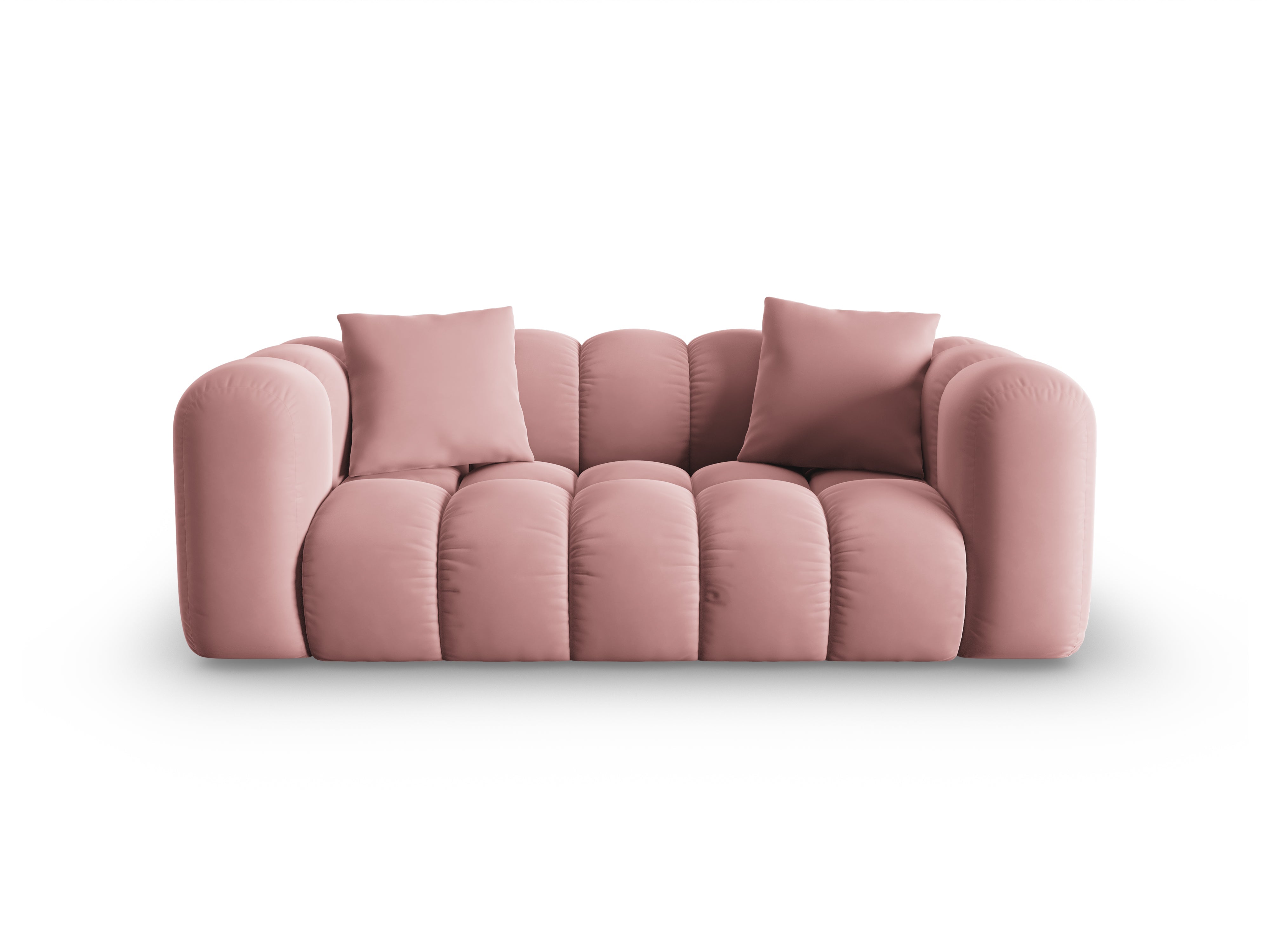 2-person velvet sofa Halley pink