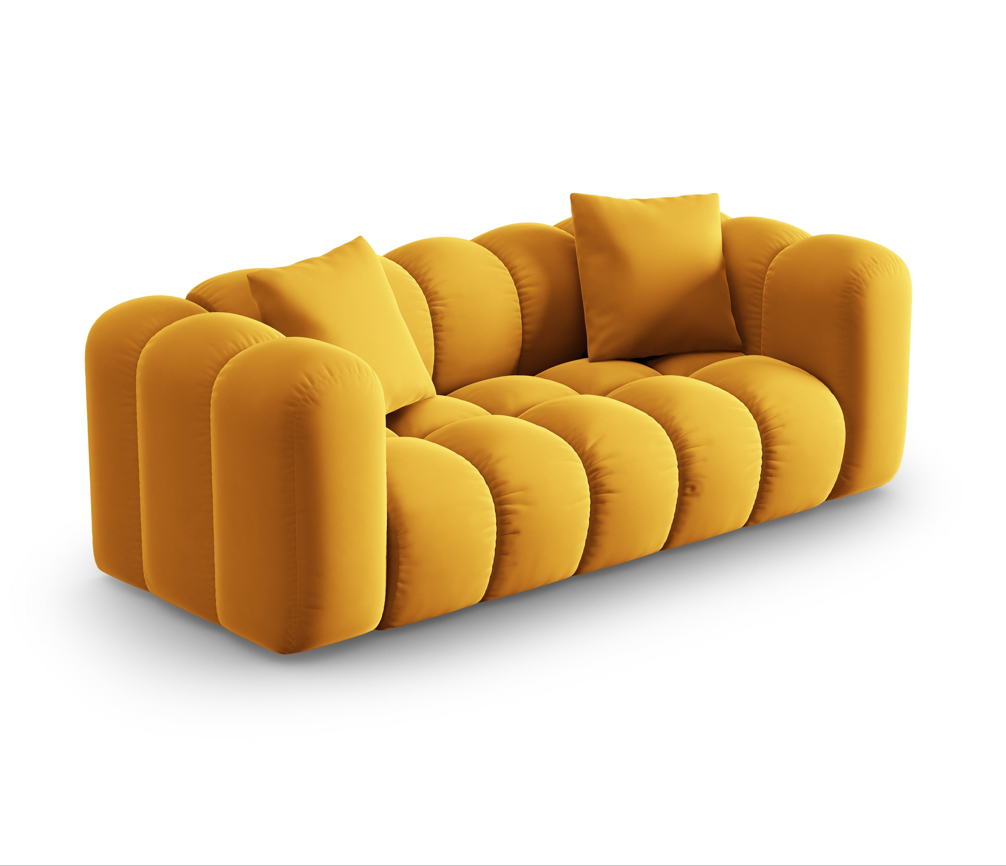 2-person velvet sofa Halley yellow