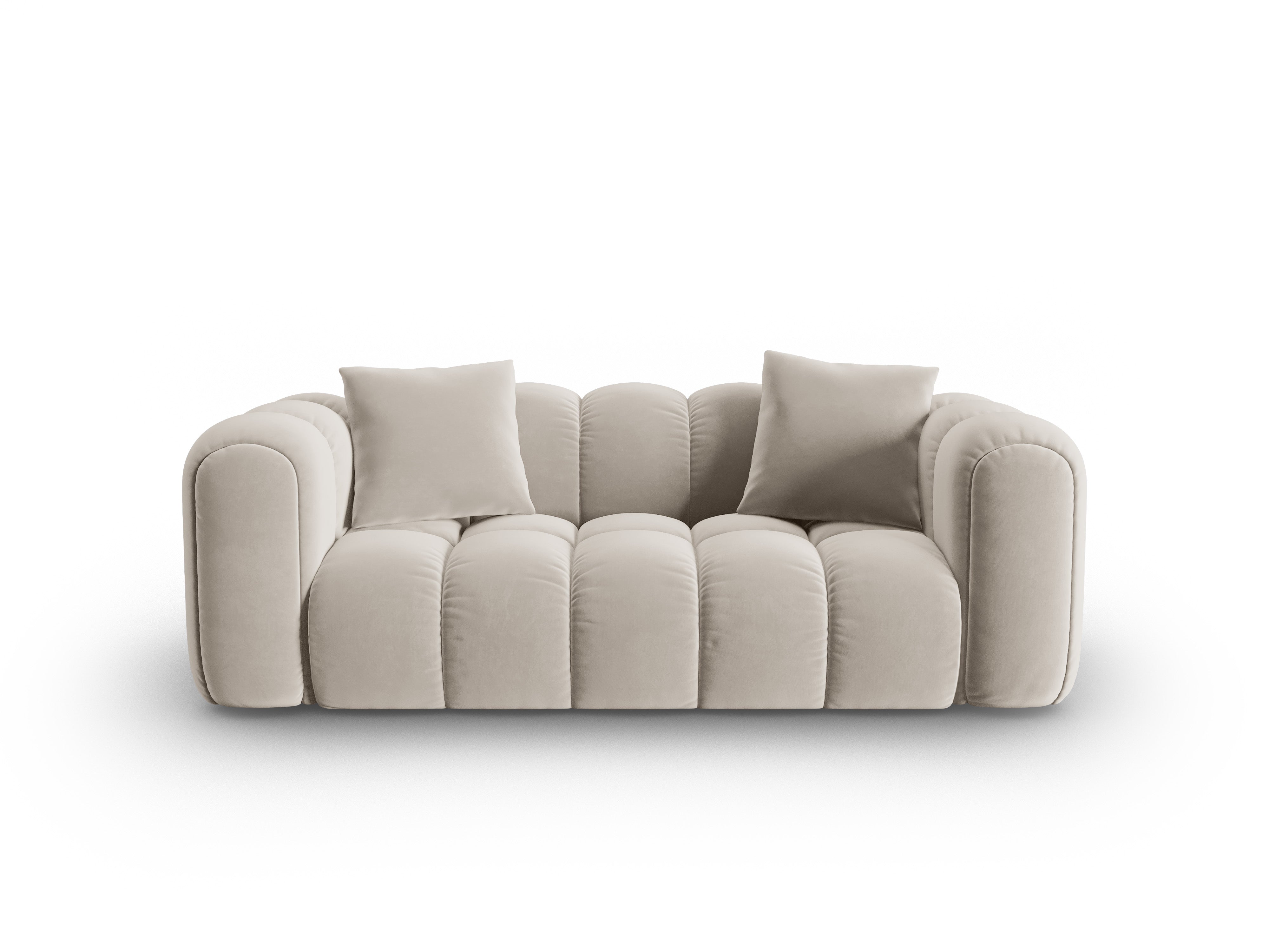 Sofa aus Samt 3-sitzig ASTRO ecru