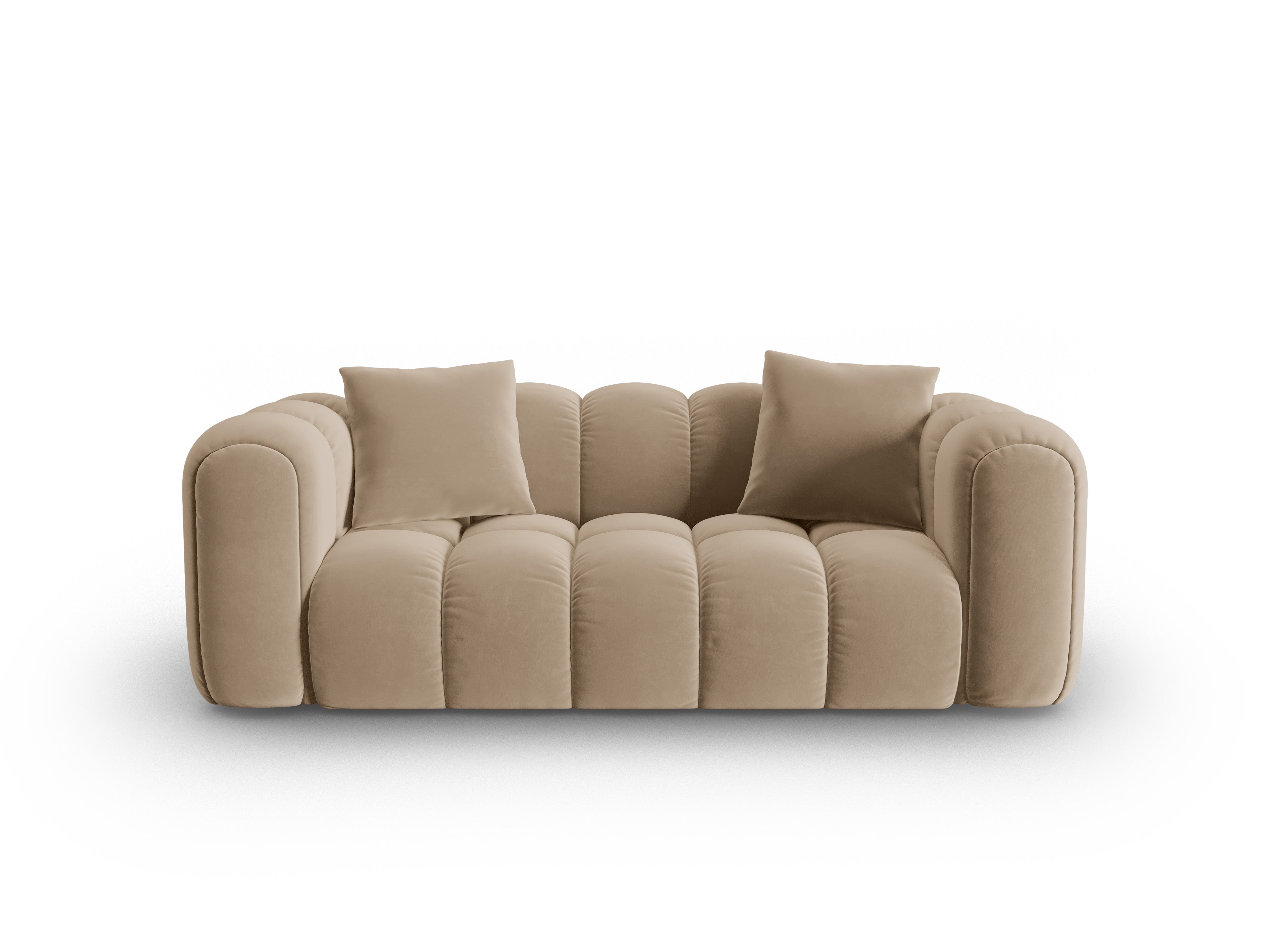 Sofa aus Samt 3-sitzig ASTRO sandfarben