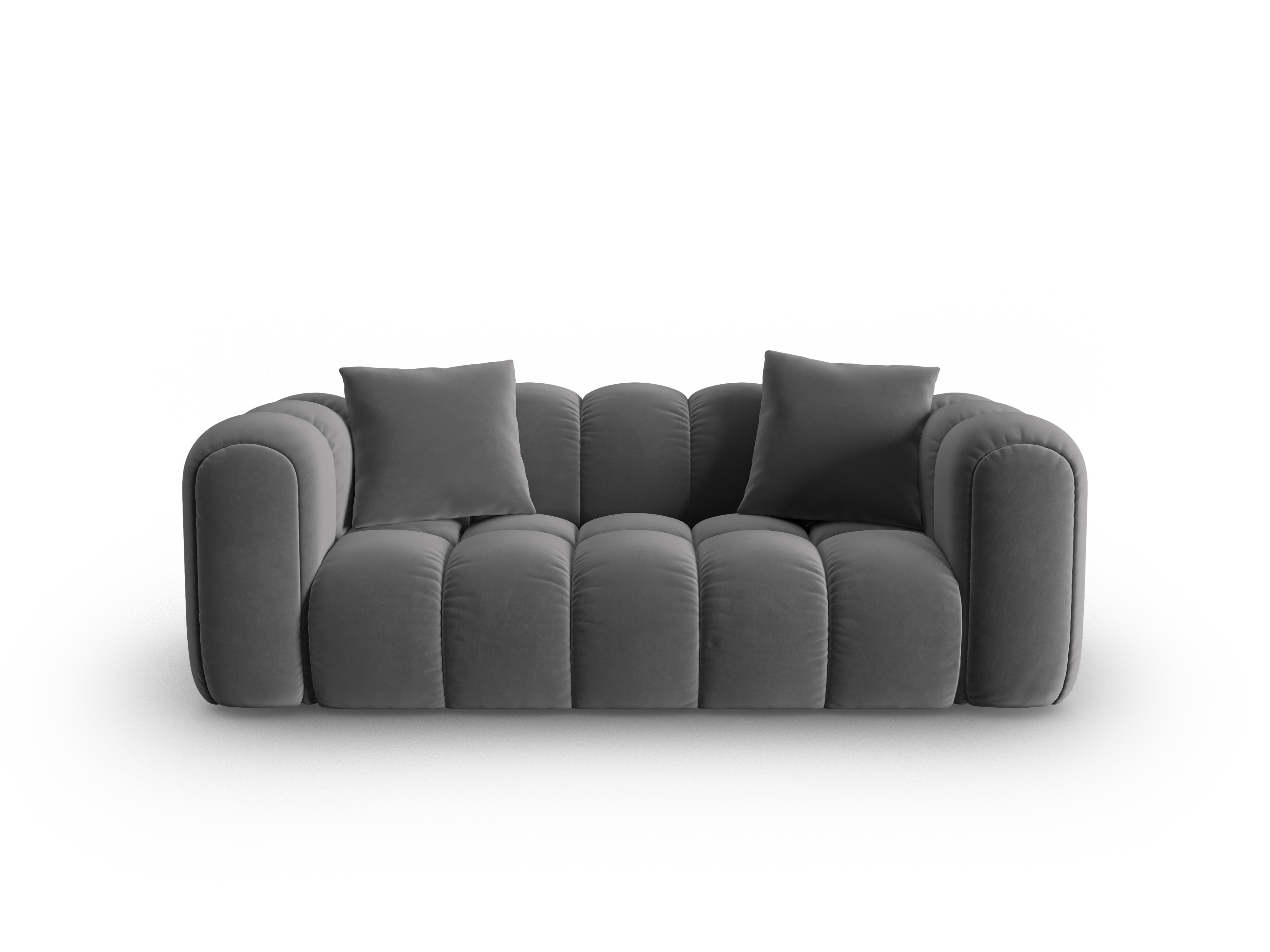 Sofa aus Samt 3-sitzig ASTRO grau