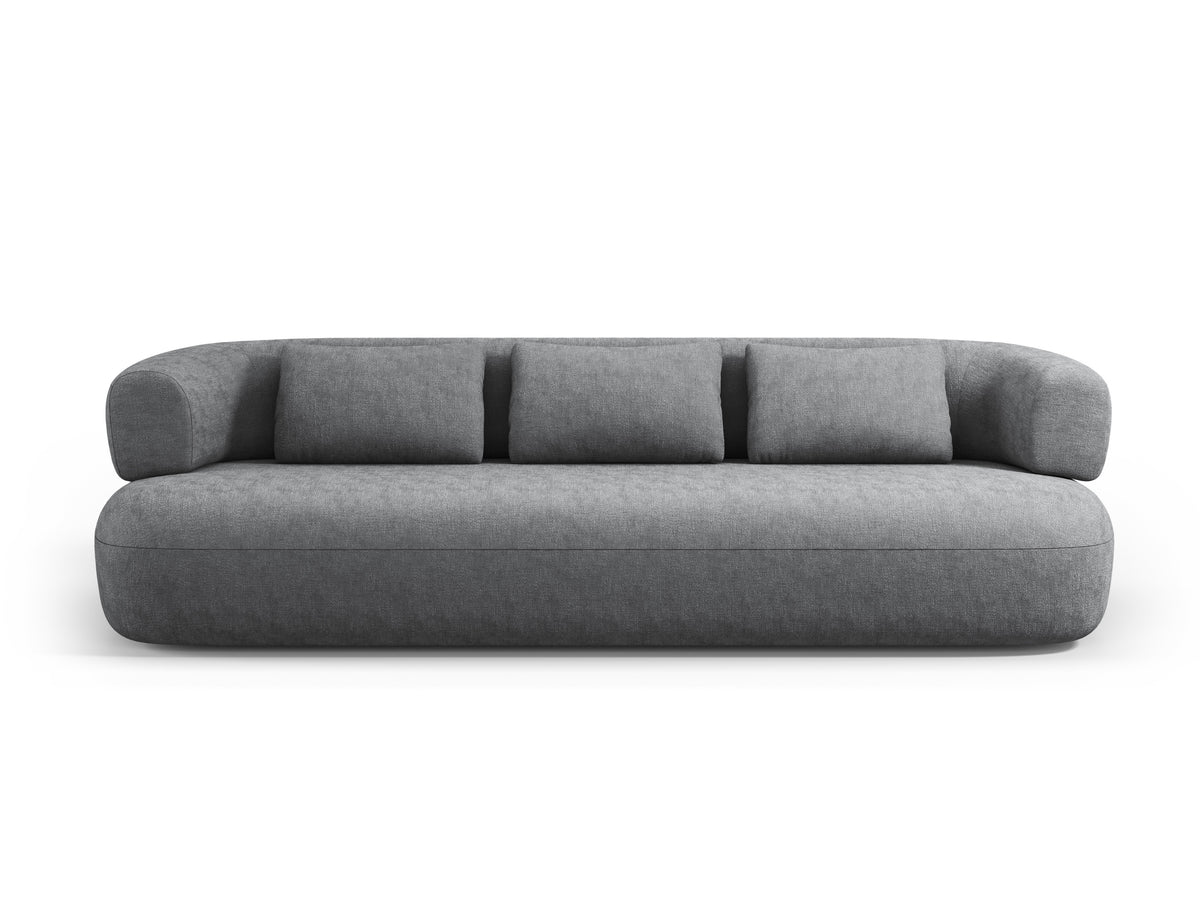 Aldrin Dark Gray Chenille Sofa for 3.5 People