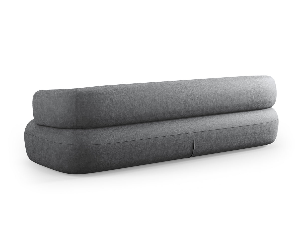 Aldrin Dark Gray Chenille Sofa for 3.5 People