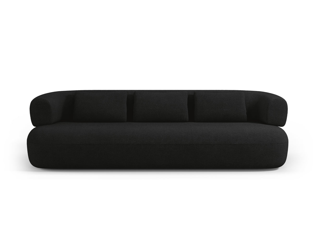 Aldrin Black Boucle Sofa for 3.5 People