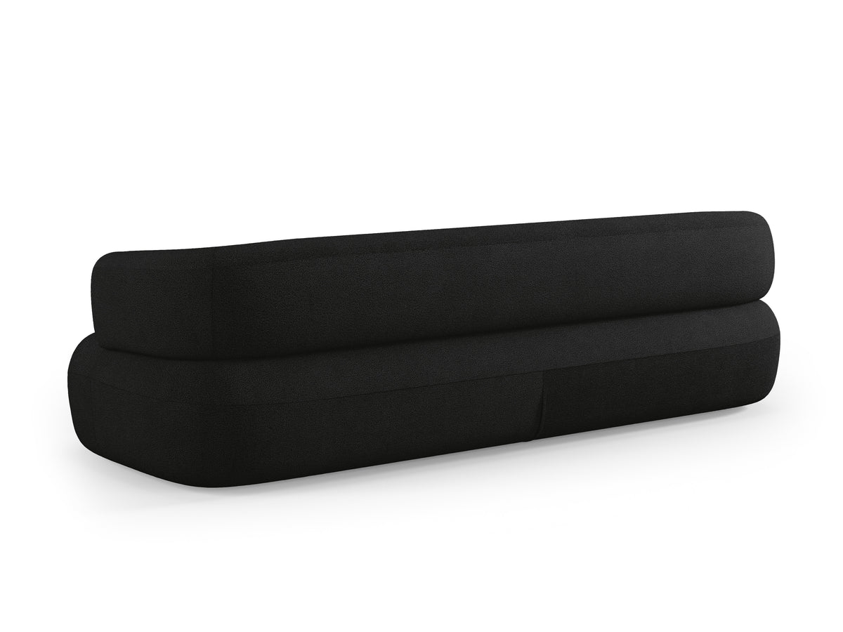 Aldrin Black Boucle Sofa for 3.5 People