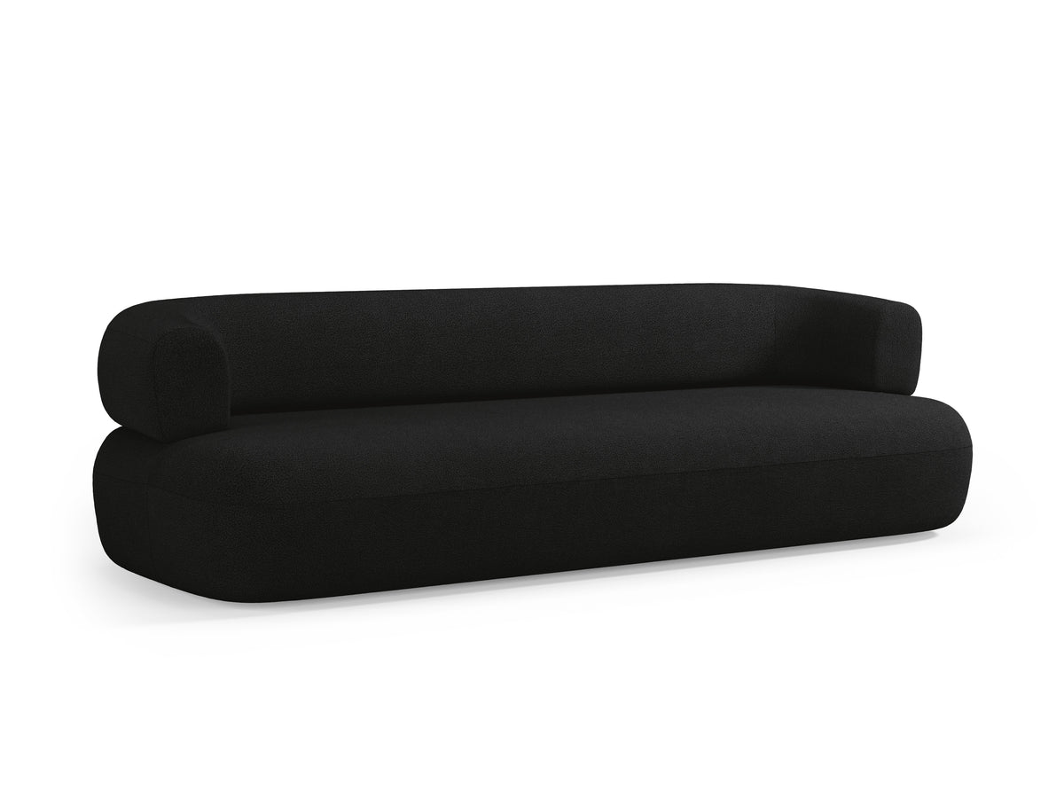 Aldrin Black Boucle Sofa for 3.5 People