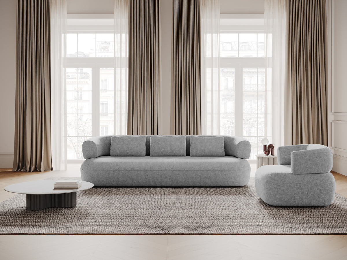 Aldrin 3.5-Seater Sofa in Gray Chenille