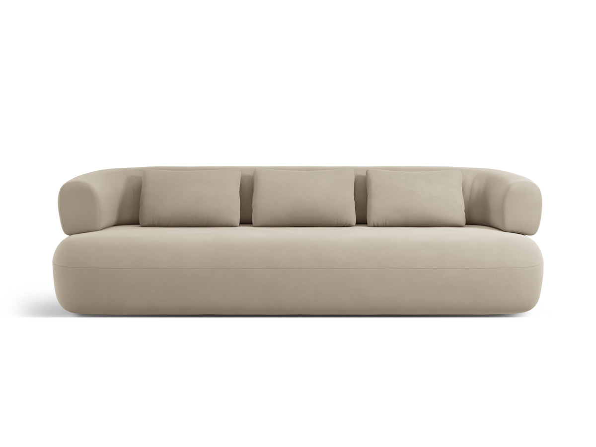 Beige 4-Seater Velvet Sofa ALDRIN