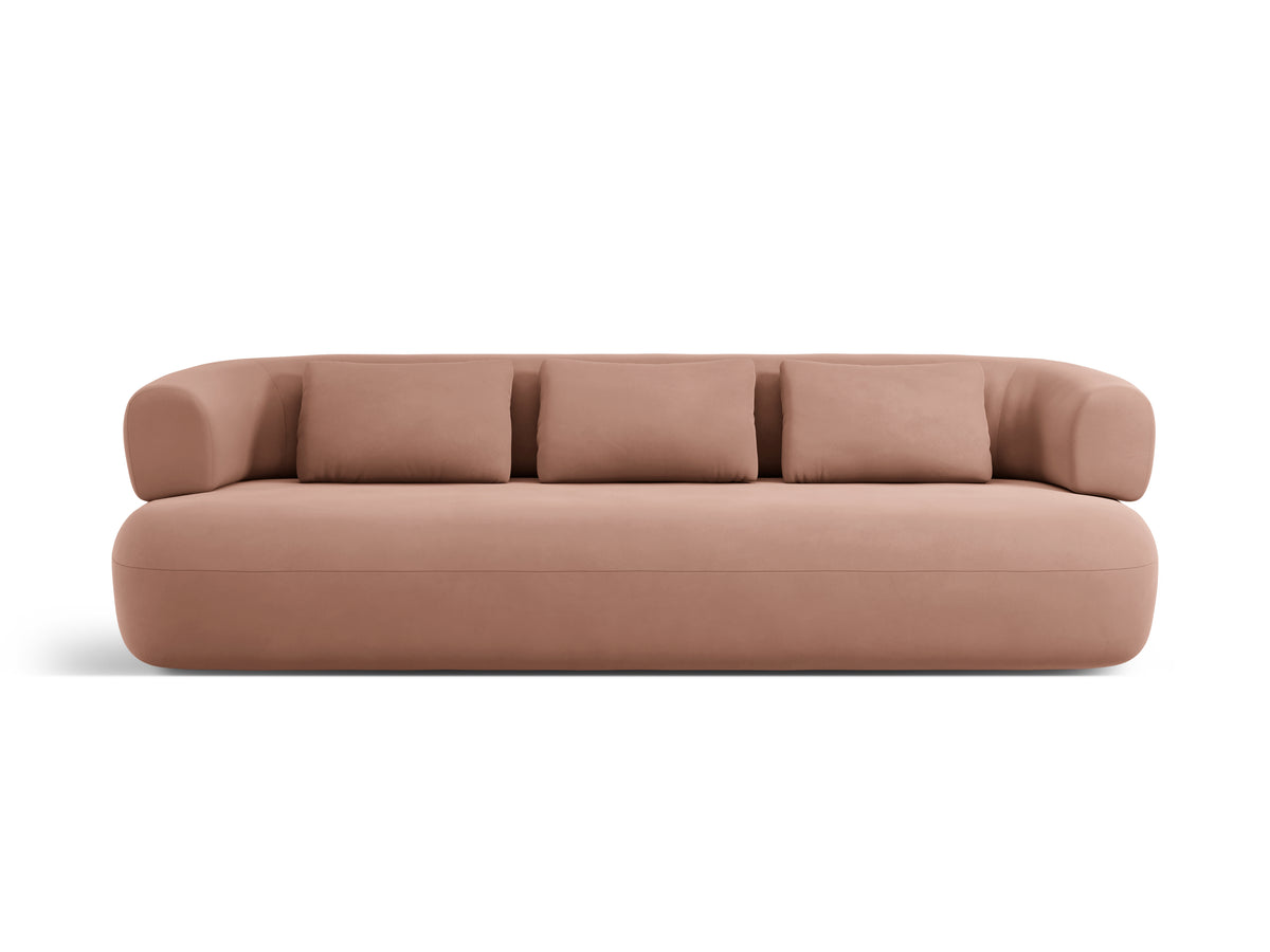 Aldrin Pink Velvet Sofa for Four