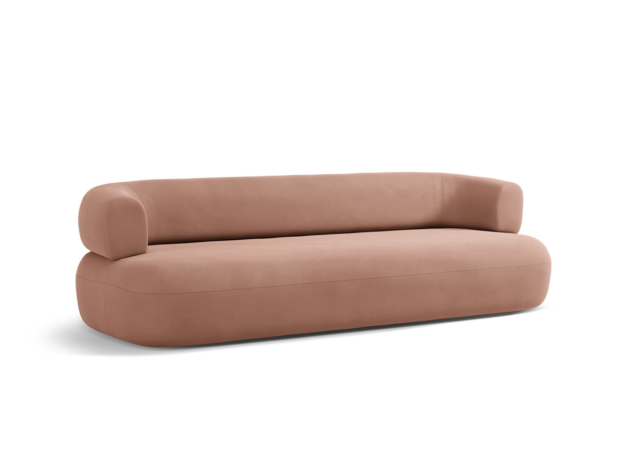 Aldrin Pink Velvet Sofa for Four