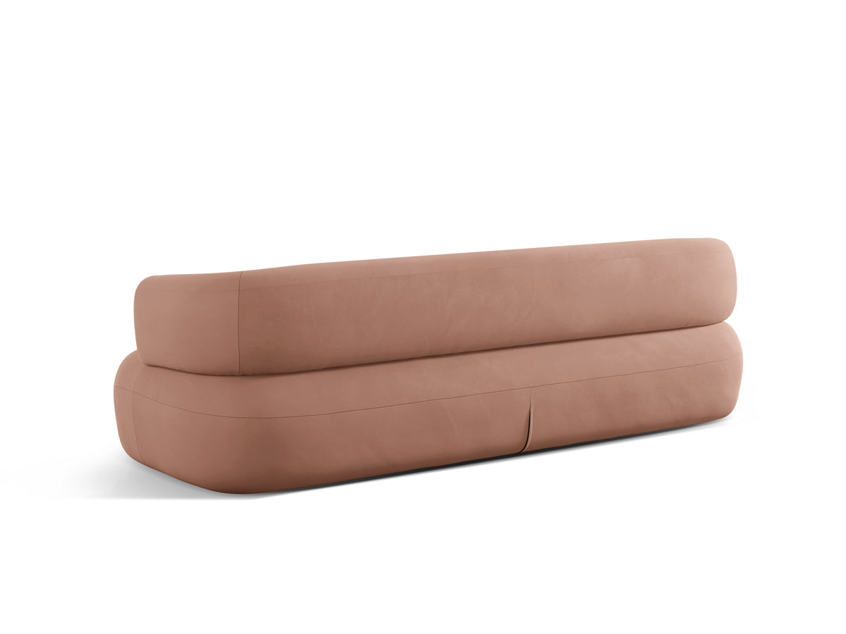 Aldrin Pink Velvet Sofa for Four