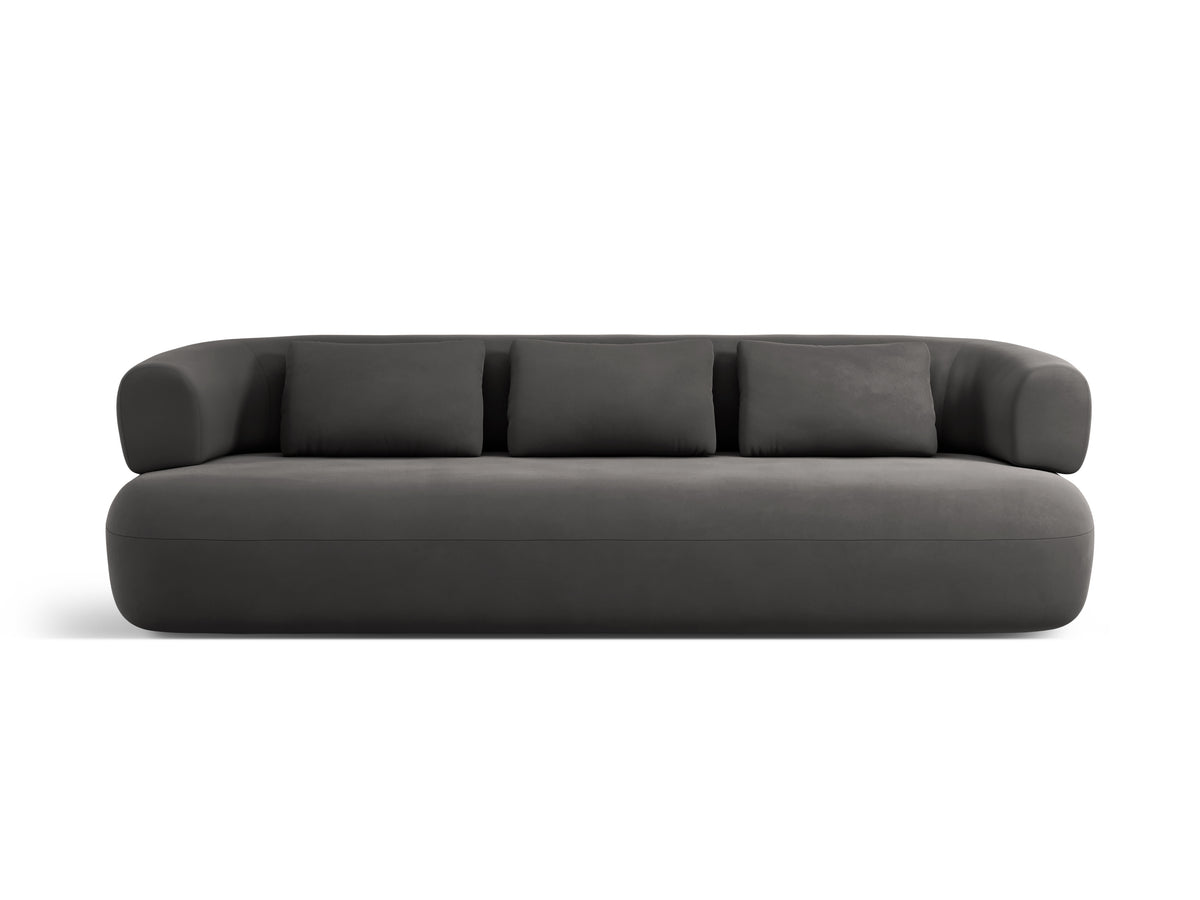 Aldrin Dark Gray Velvet Sofa for Four