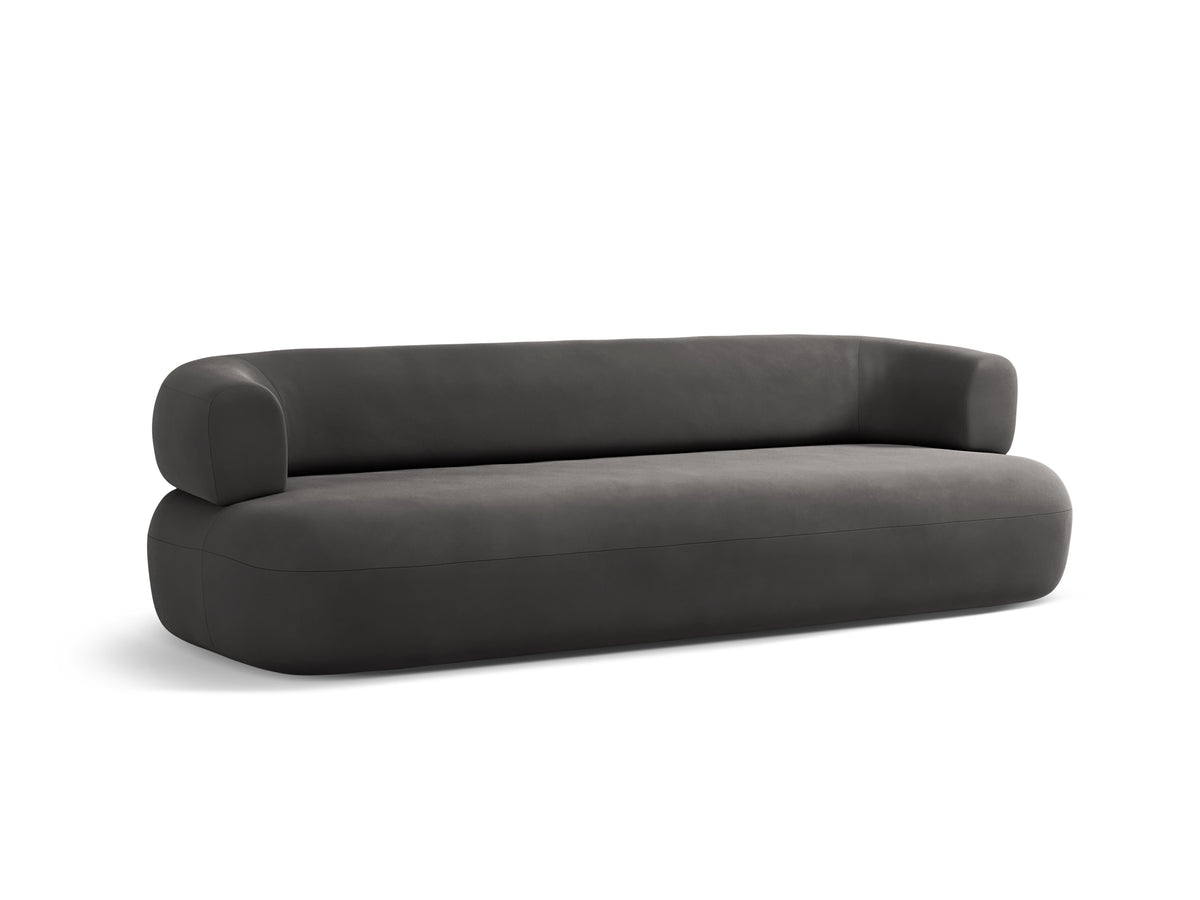 Aldrin Dark Gray Velvet Sofa for Four