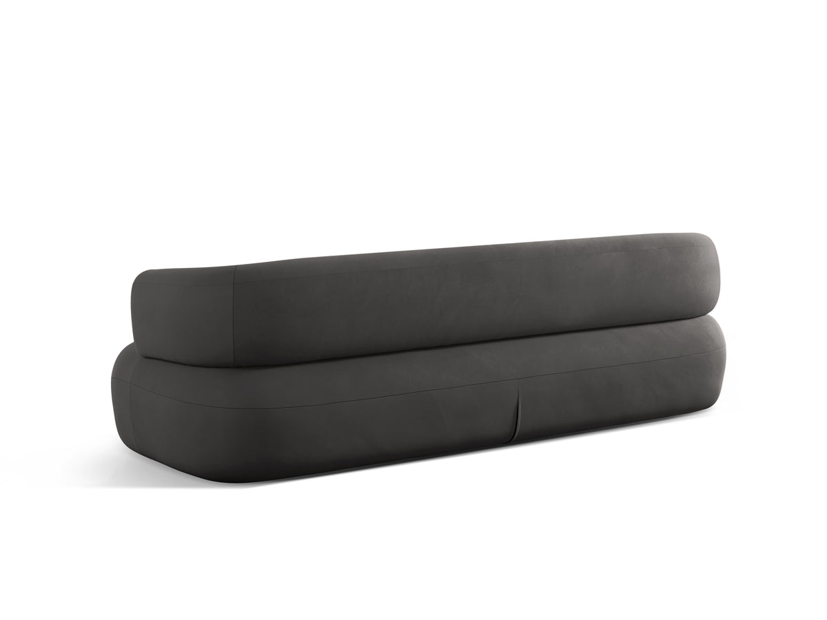 Aldrin Dark Gray Velvet Sofa for Four