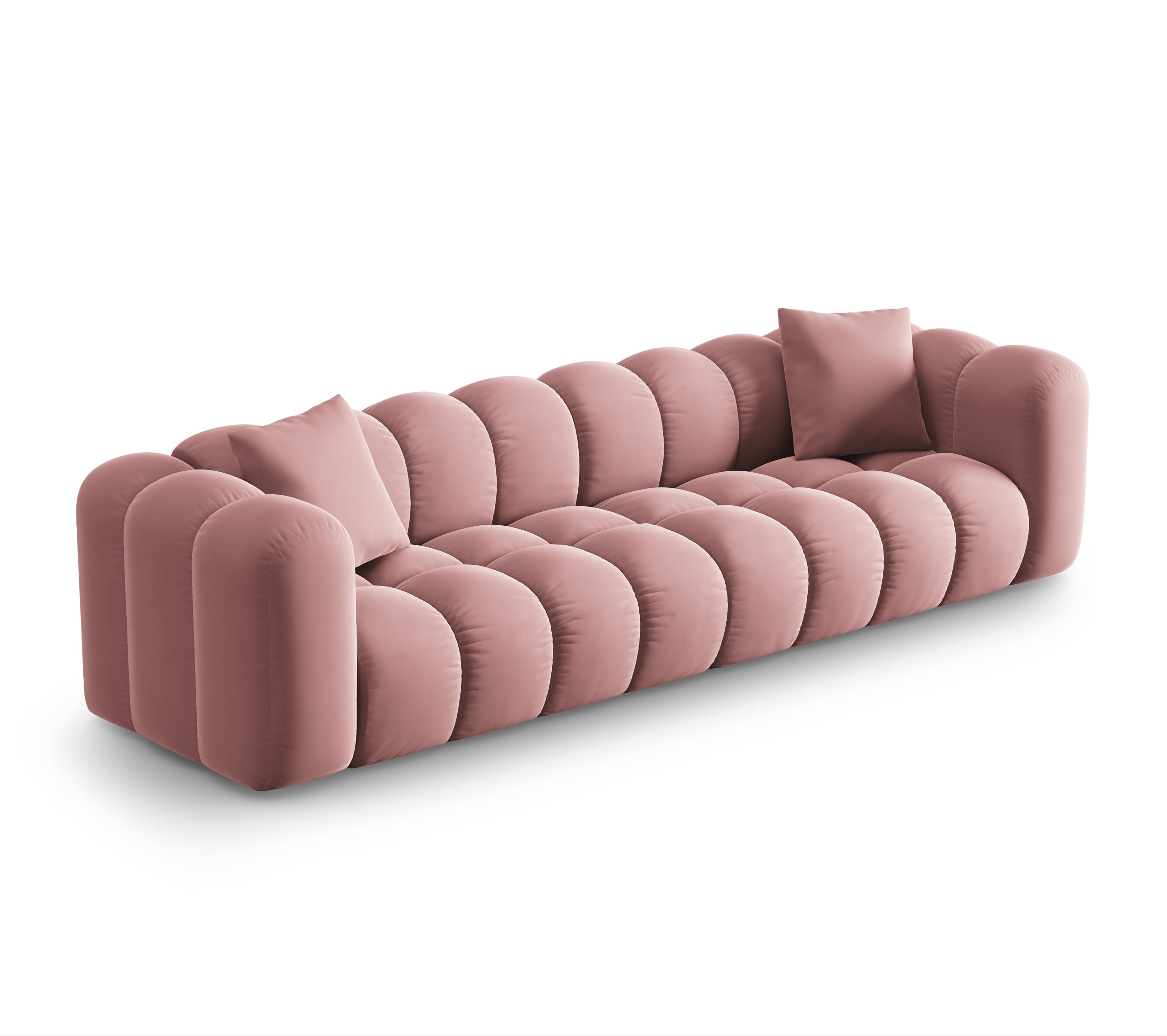 4-seater velvet sofa pink Halley