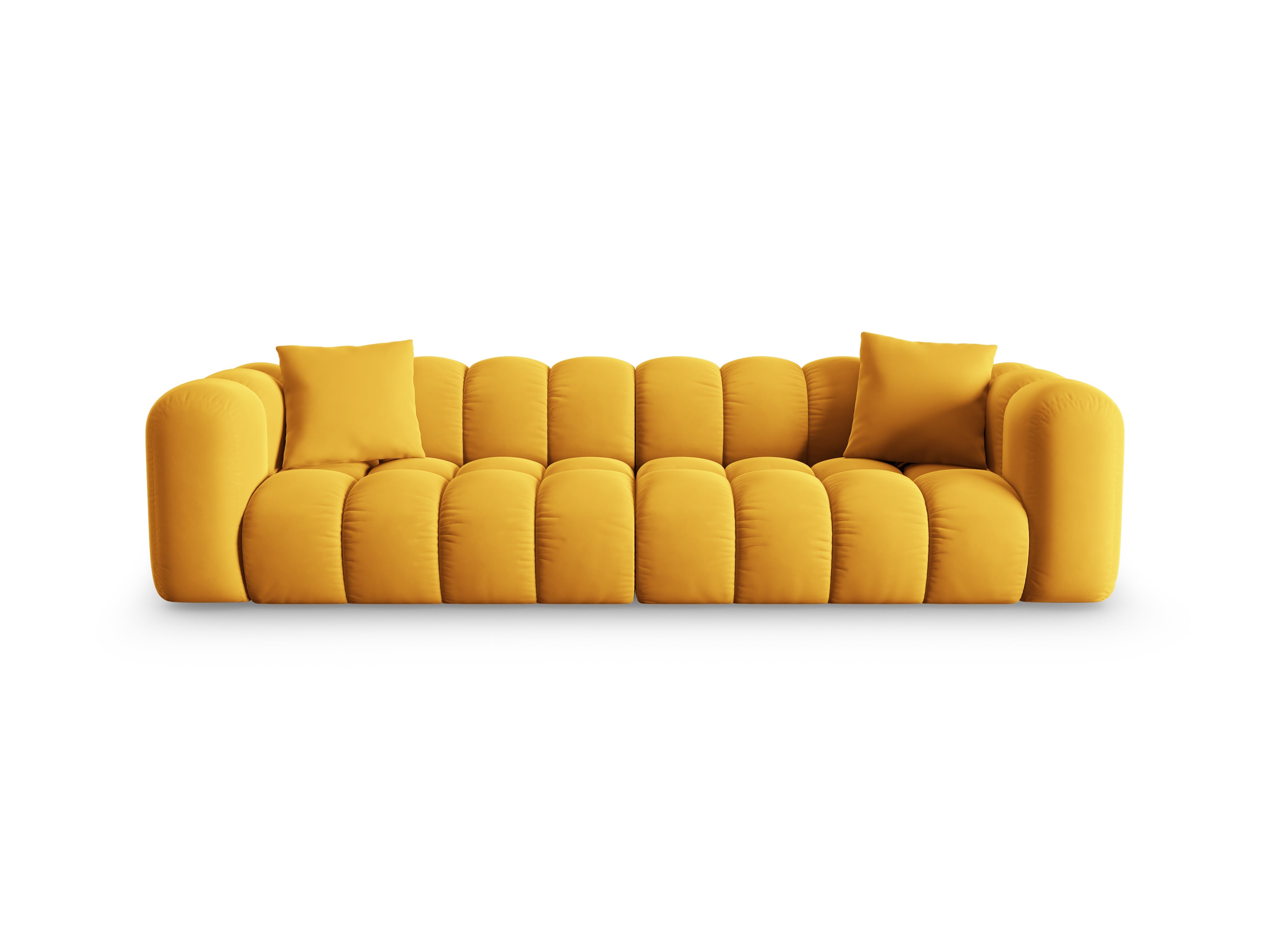 4-seater velvet sofa Halley yellow