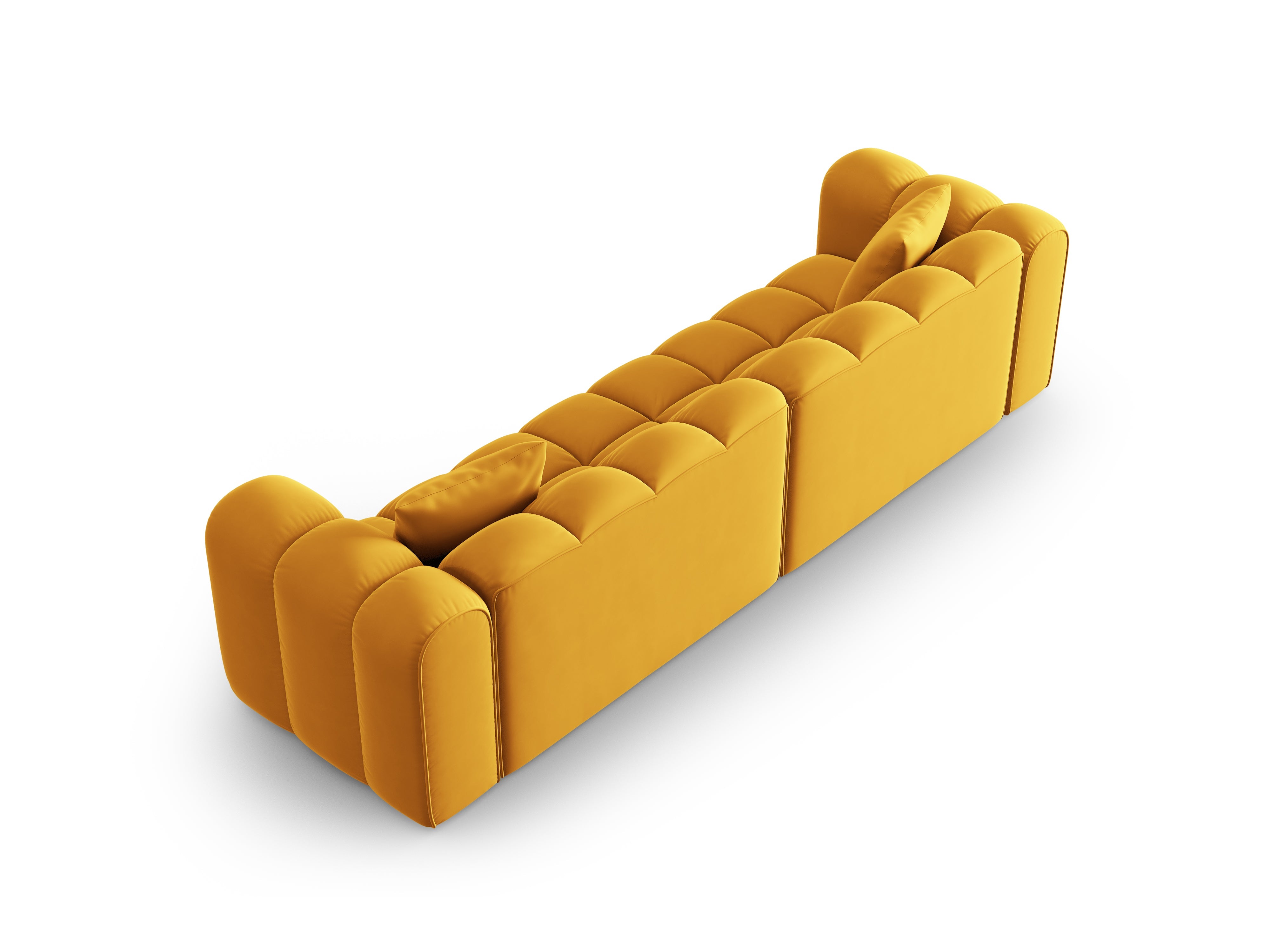 4-seater velvet sofa Halley yellow