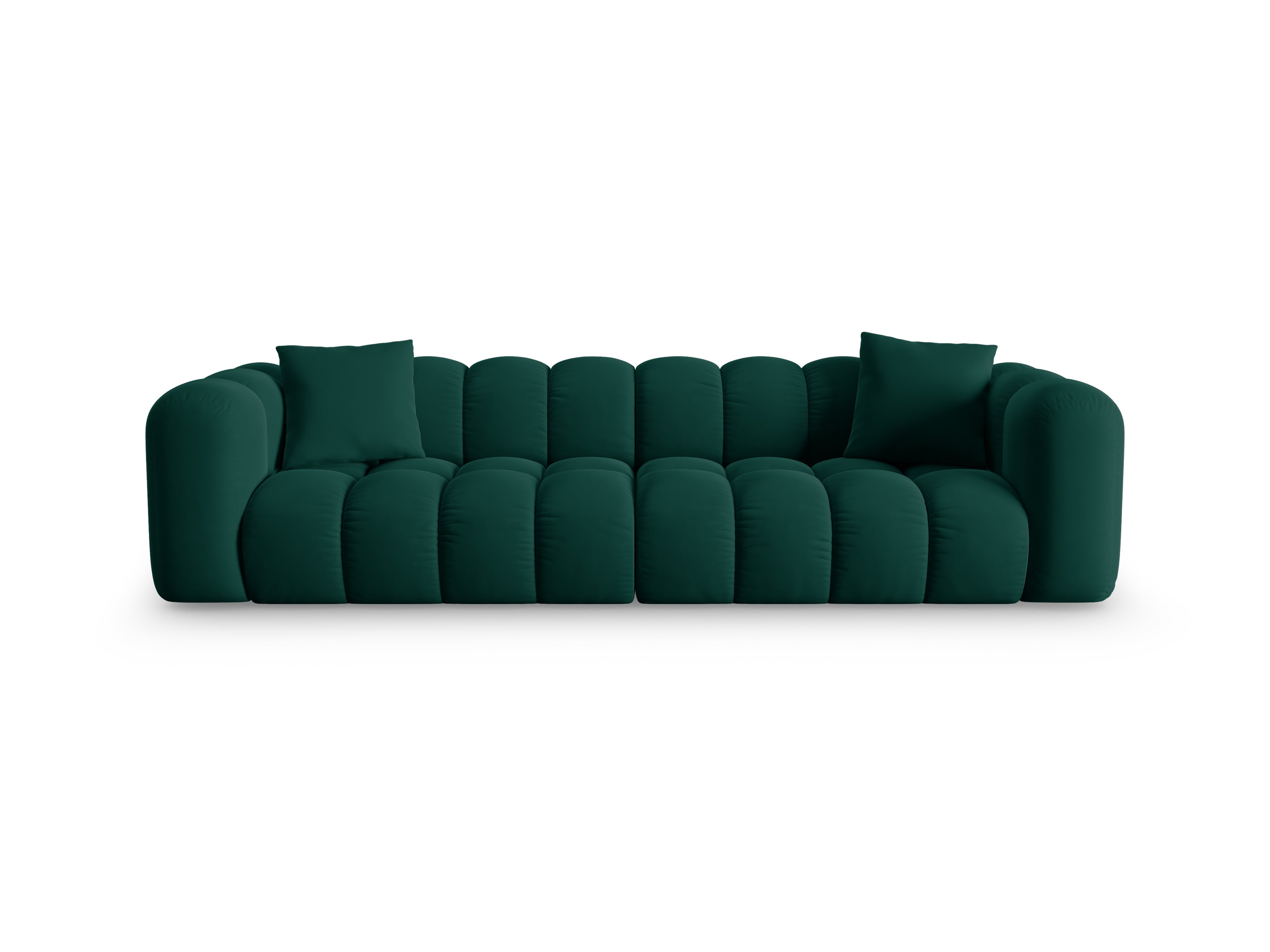 Velvet sofa 4-person Halley Bottle Greenery