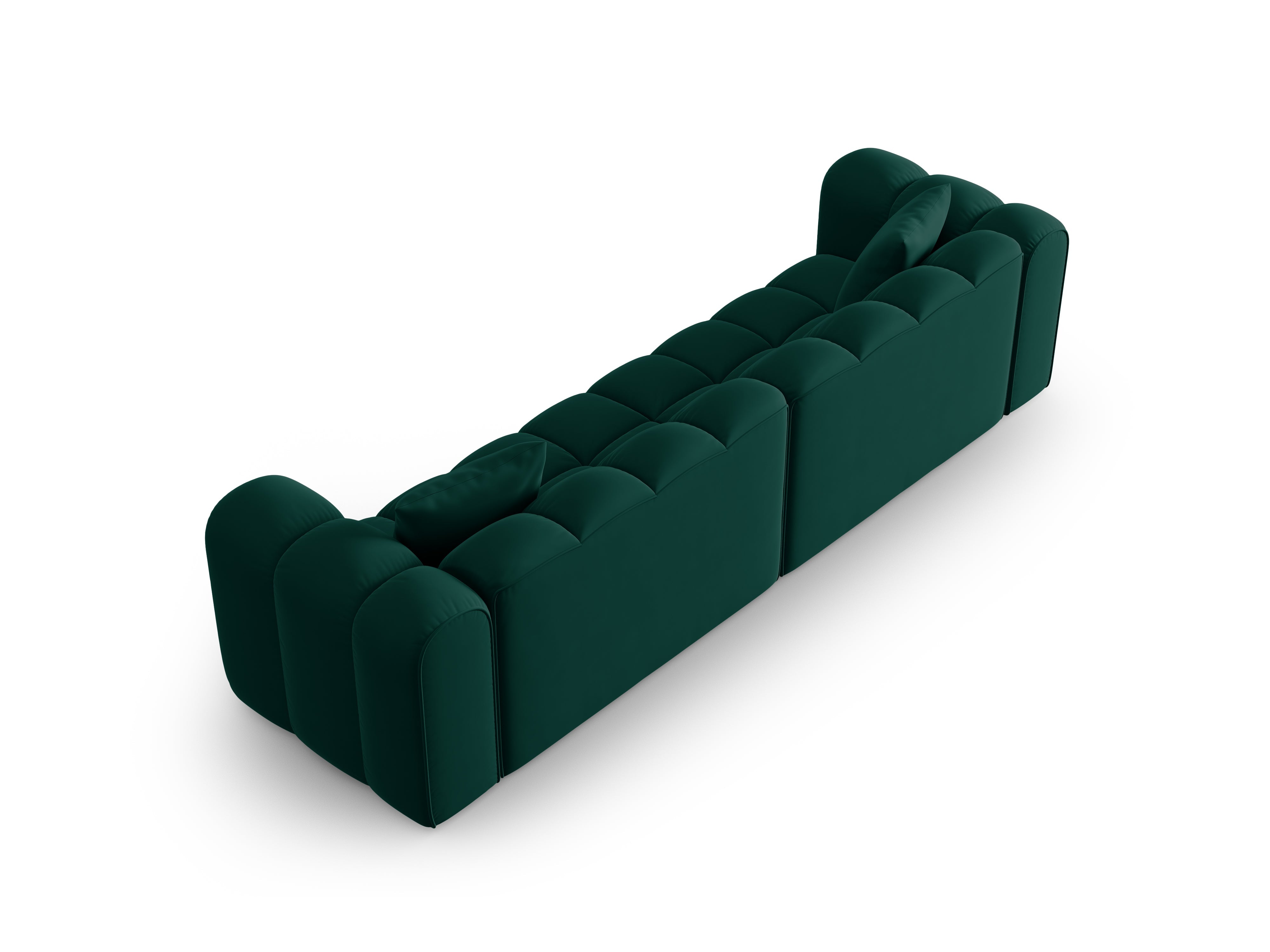 Velvet sofa 4-person Halley Bottle Greenery