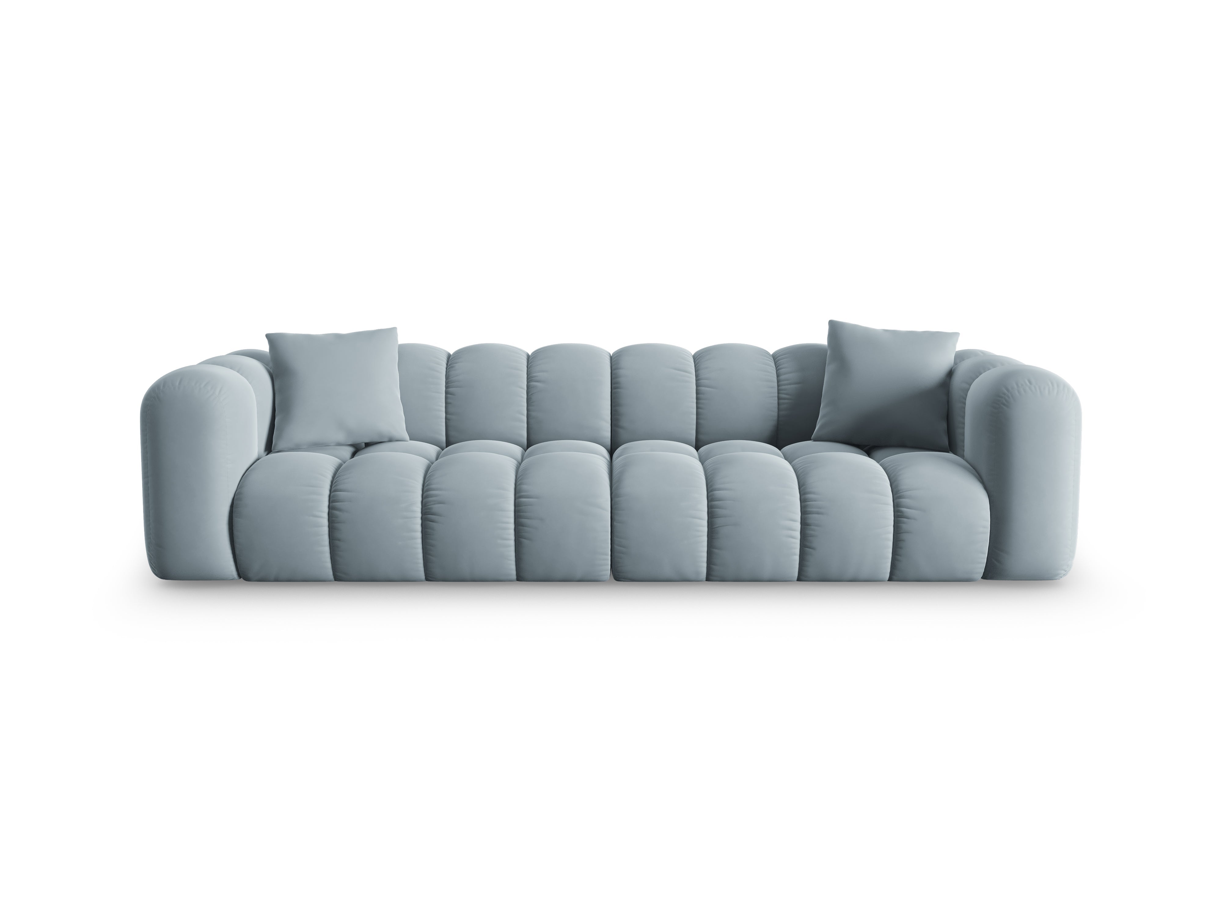 Velvet sofa of 4-seater Halley light blue