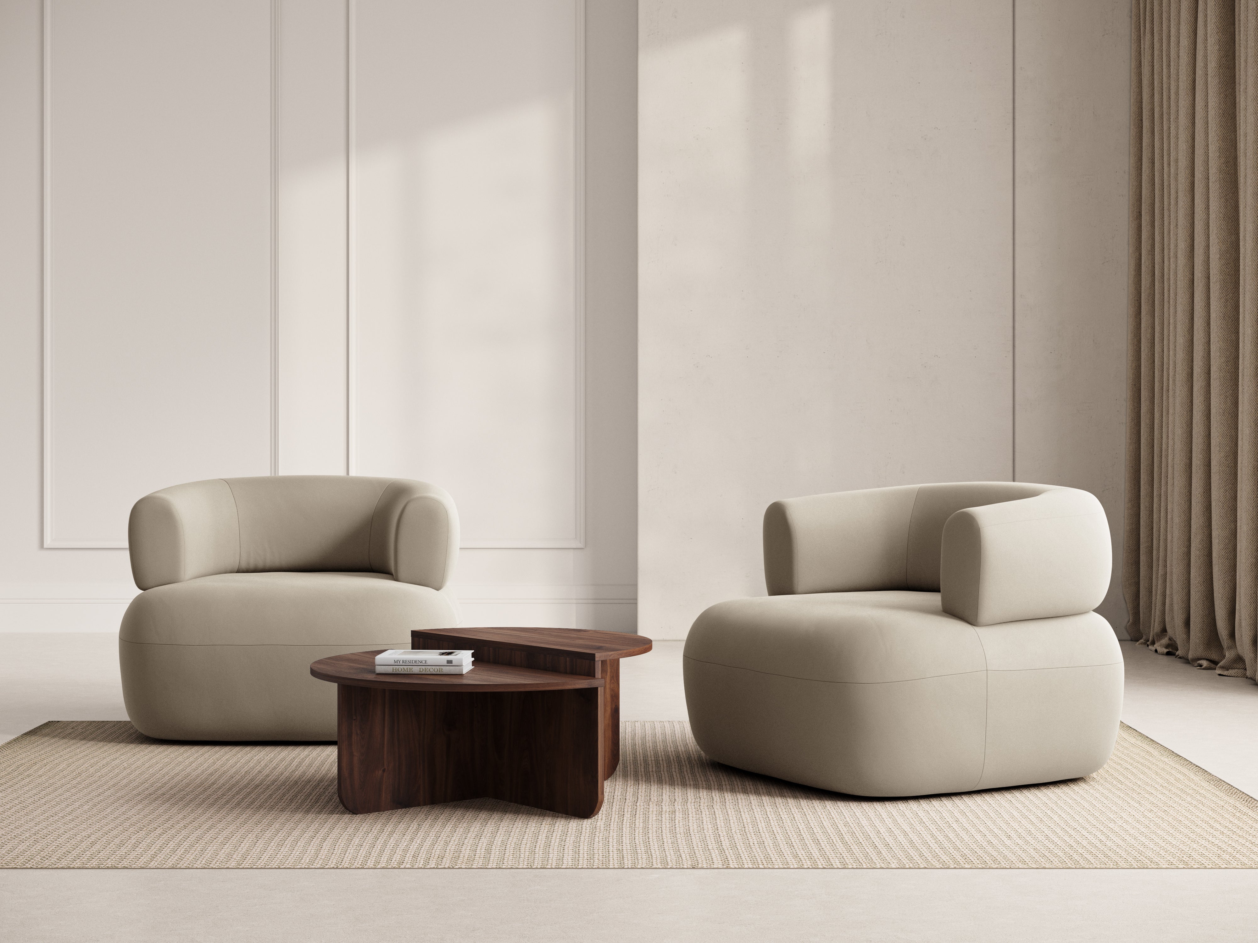 Velvet Armchair ALDRIN Beige
