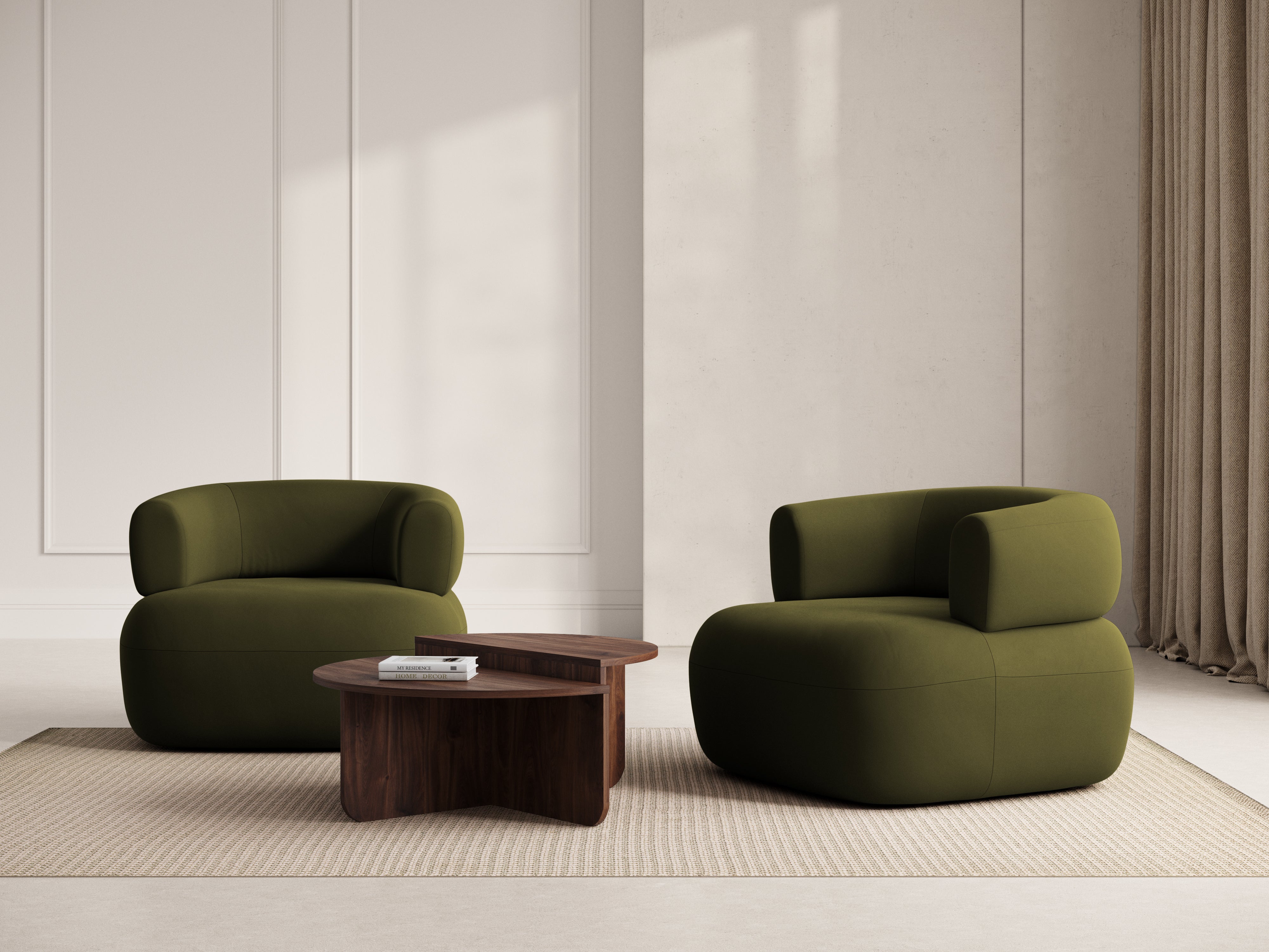 Velvet armchair ALDRIN green