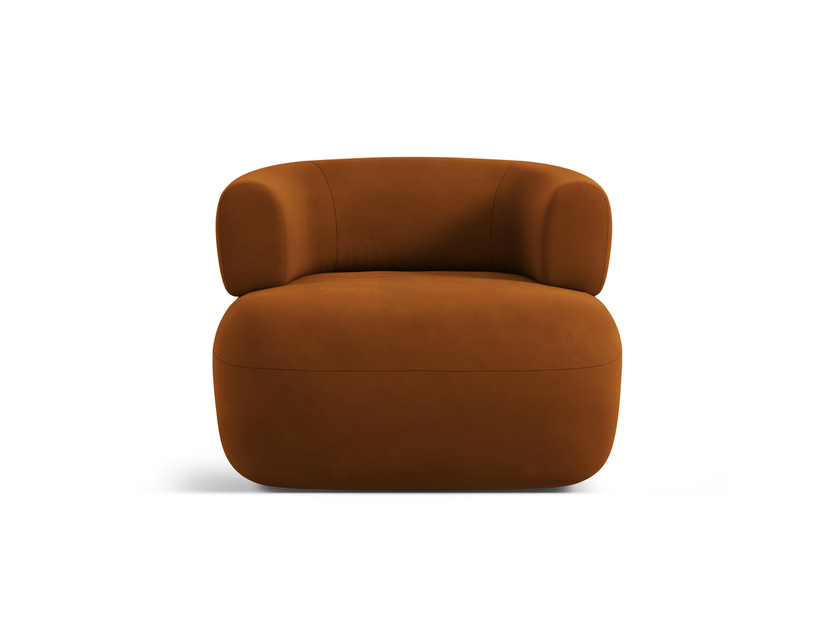 Velvet Armchair ALDRIN Brick