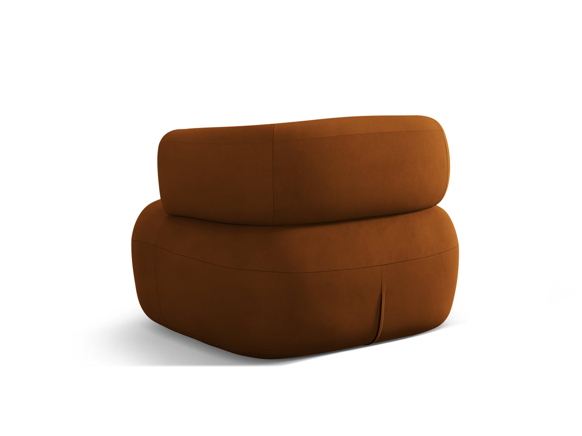 Velvet Armchair ALDRIN Brick