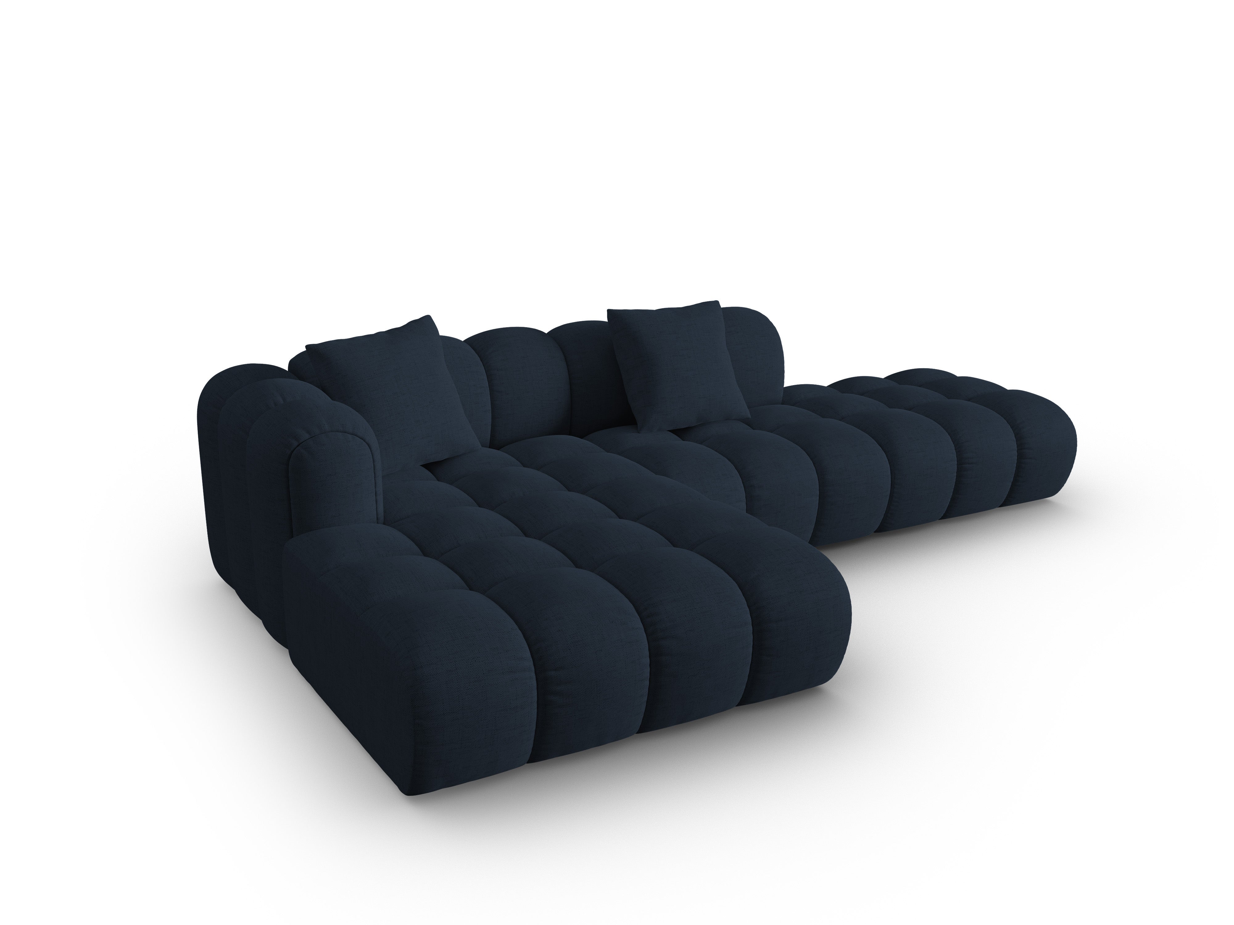 Offene linke Eckcouch ASTRO königliches marineblaues Chenille