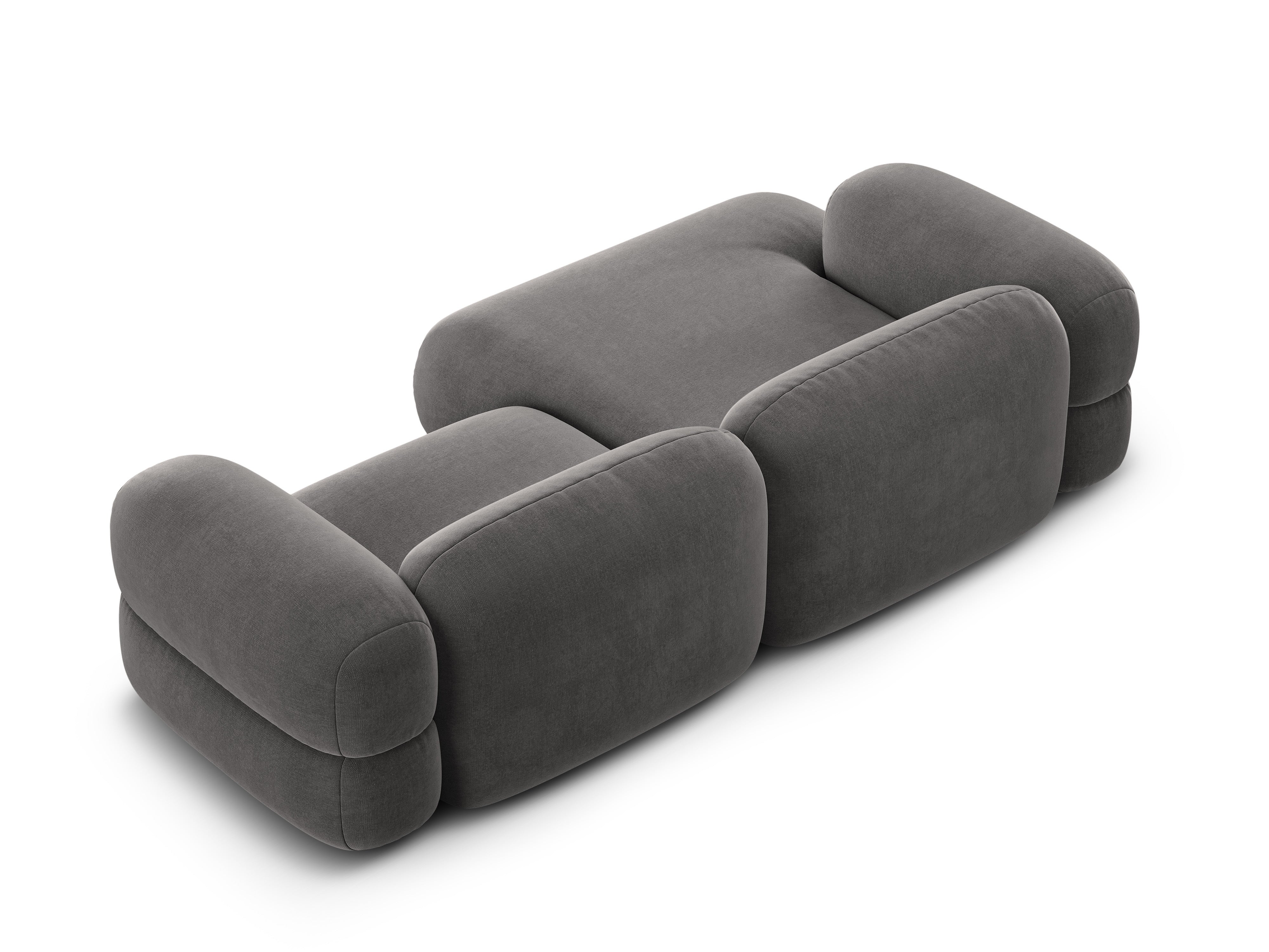 Left-facing velvet corner sofa ROGER gray